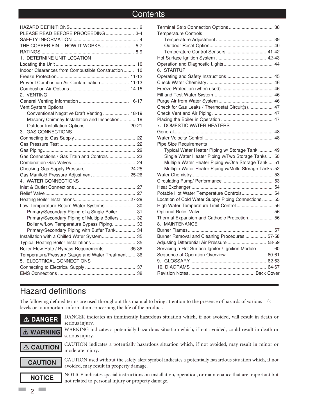 Lochinvar 497 - 2067 service manual Contents 