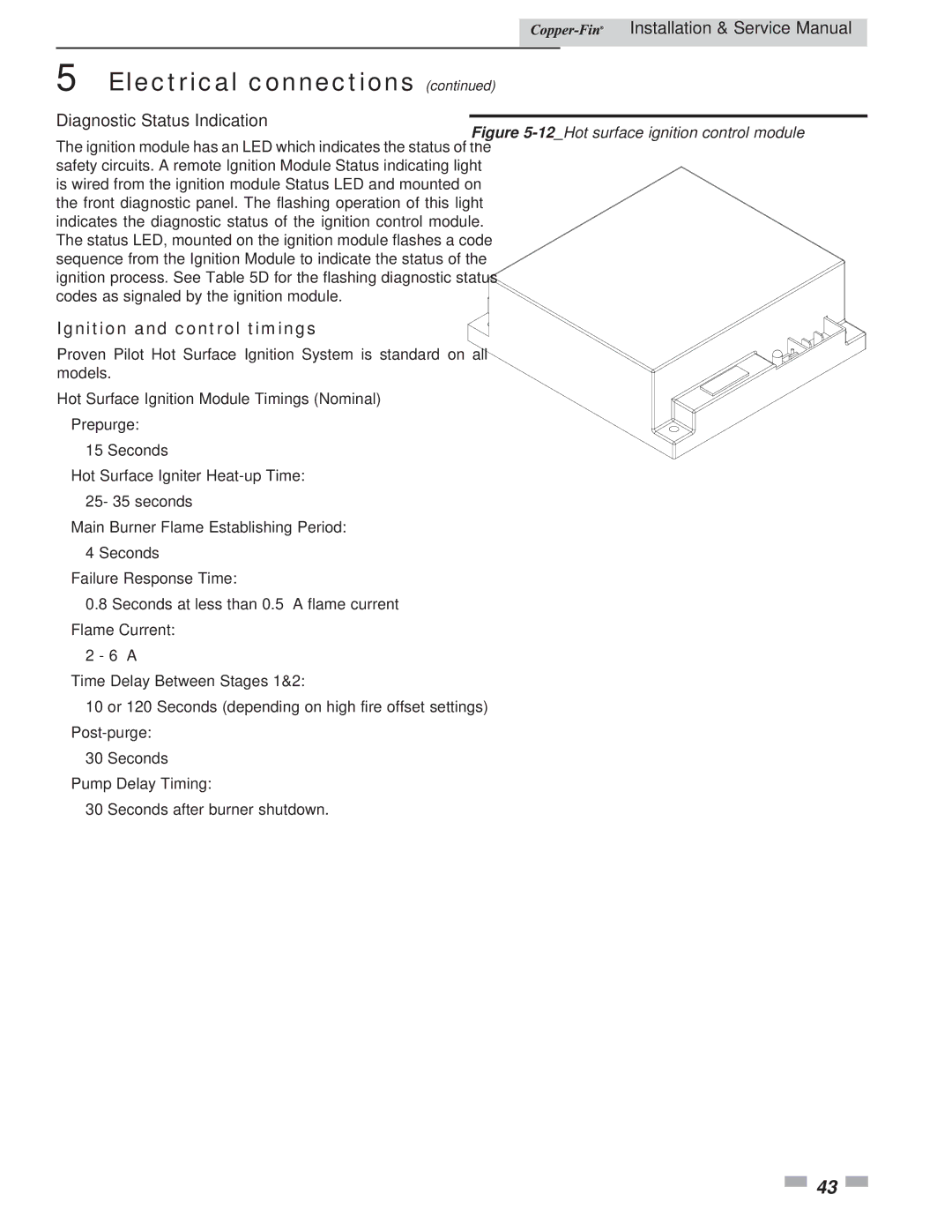 Lochinvar 497 - 2067 service manual Diagnostic Status Indication, Ignition and control timings 