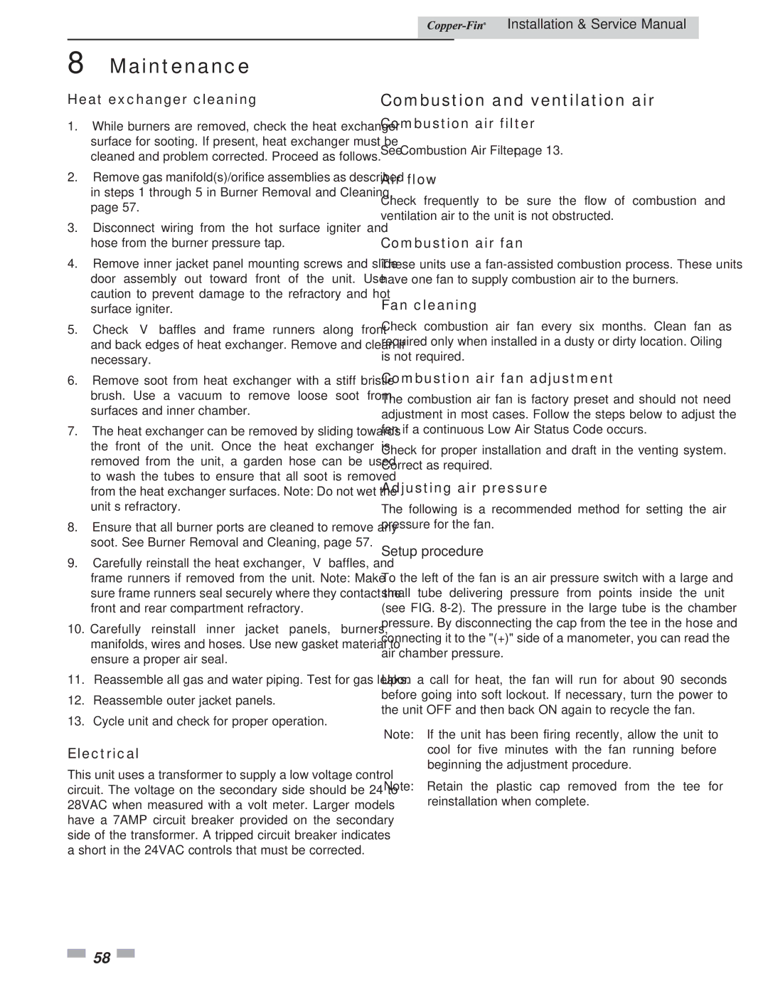 Lochinvar 497 - 2067 service manual Combustion and ventilation air 