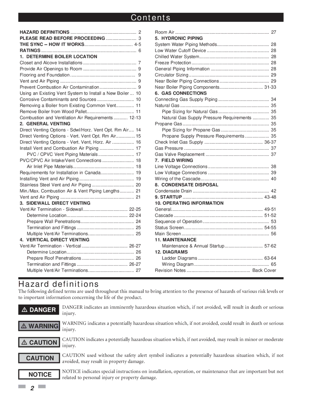 Lochinvar 5 operation manual Contents 