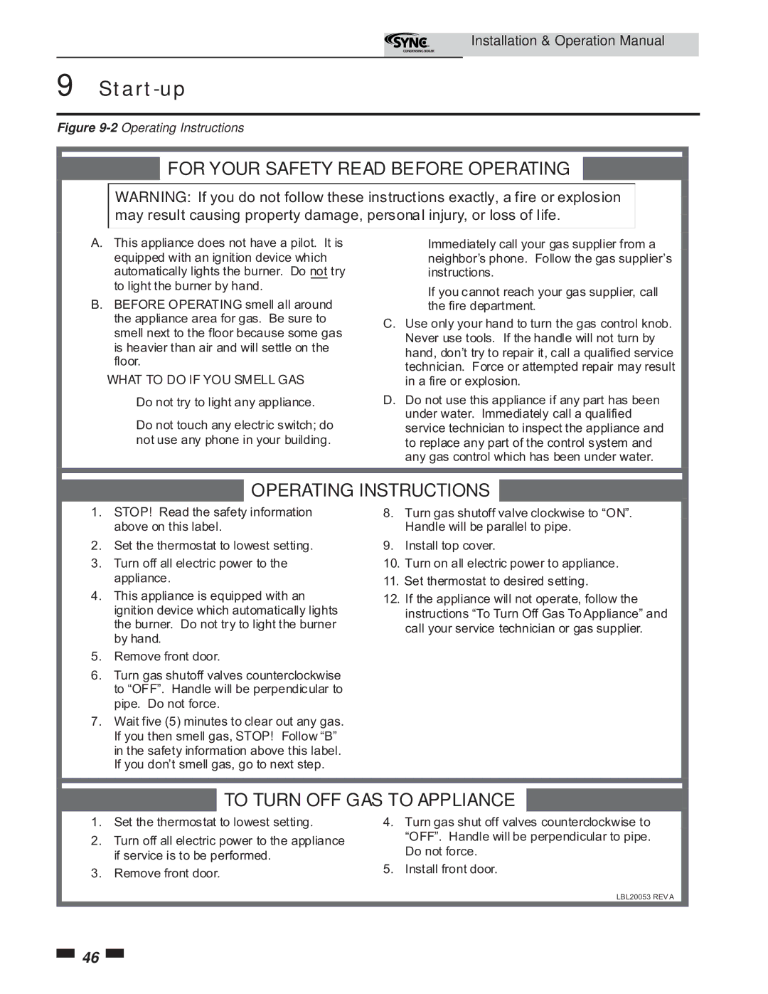 Lochinvar 5 operation manual For Your Safety Read Before Operating 