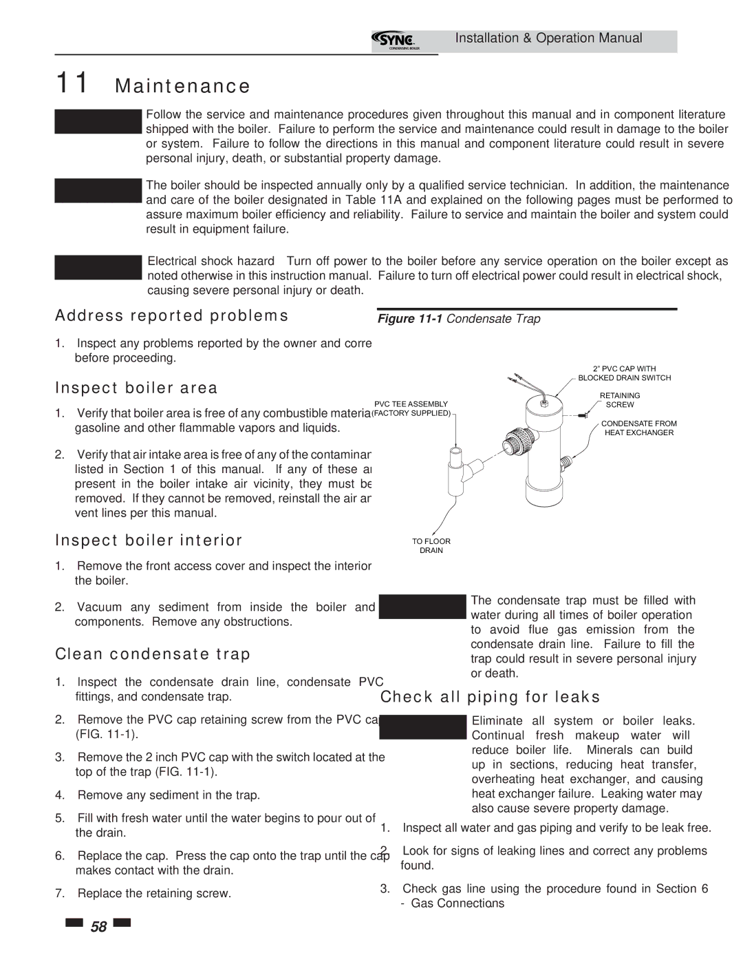 Lochinvar 5 operation manual Maintenance 