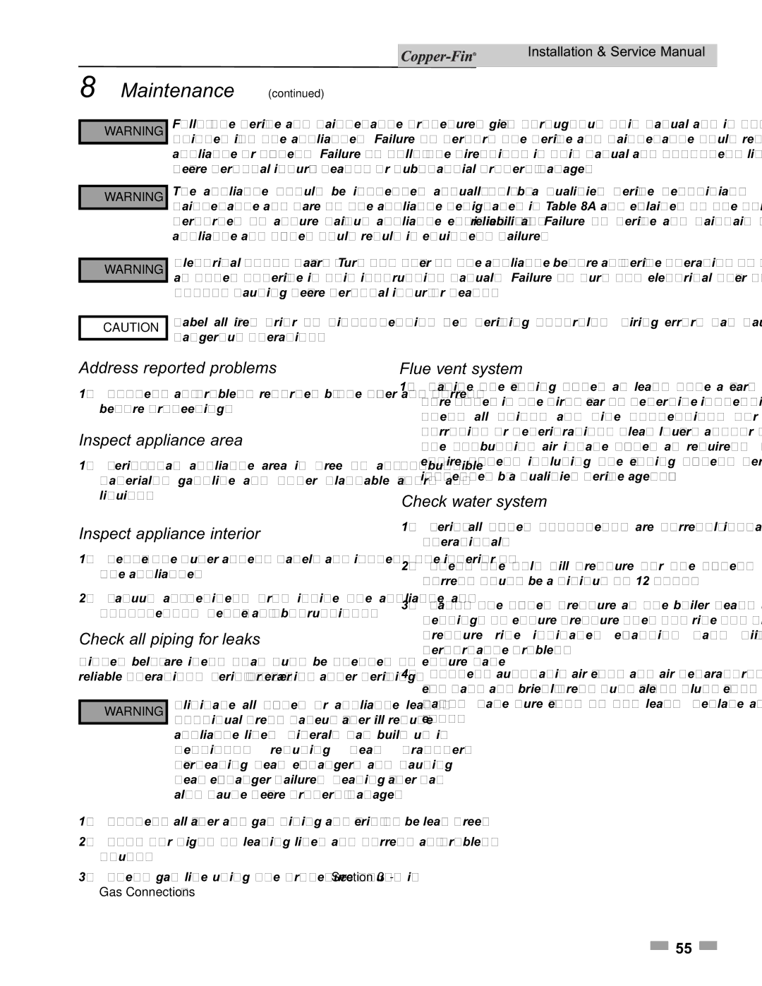 Lochinvar 90, 500 service manual Maintenance 