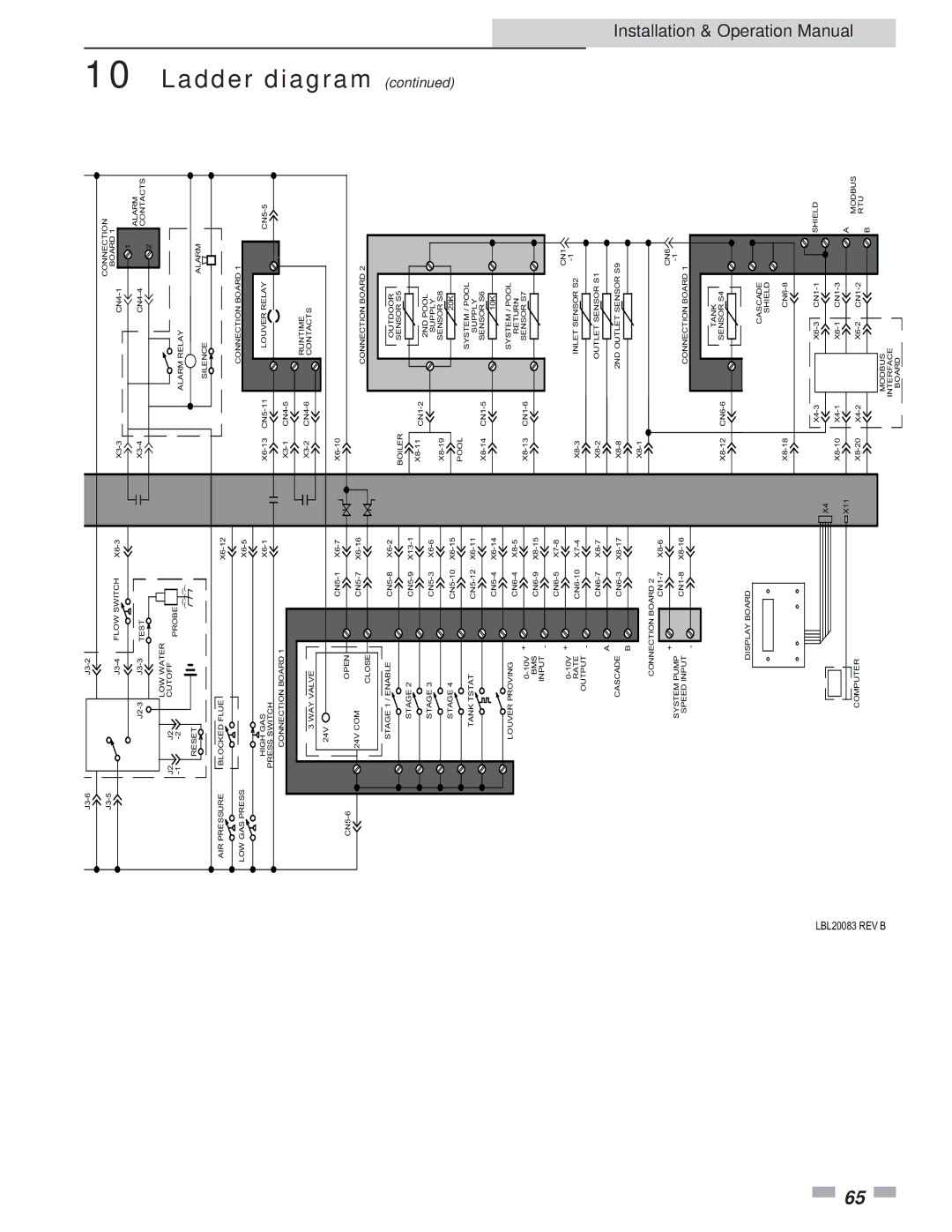 Lochinvar 2072, 502 operation manual Runtime Contacts 2BOARDCONNECTION Outdoor S5SENSOR POOL2ND 