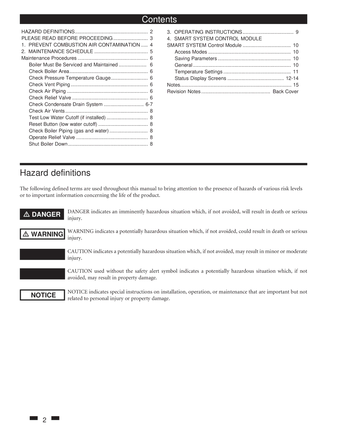 Lochinvar 51 - 211 manual Contents 