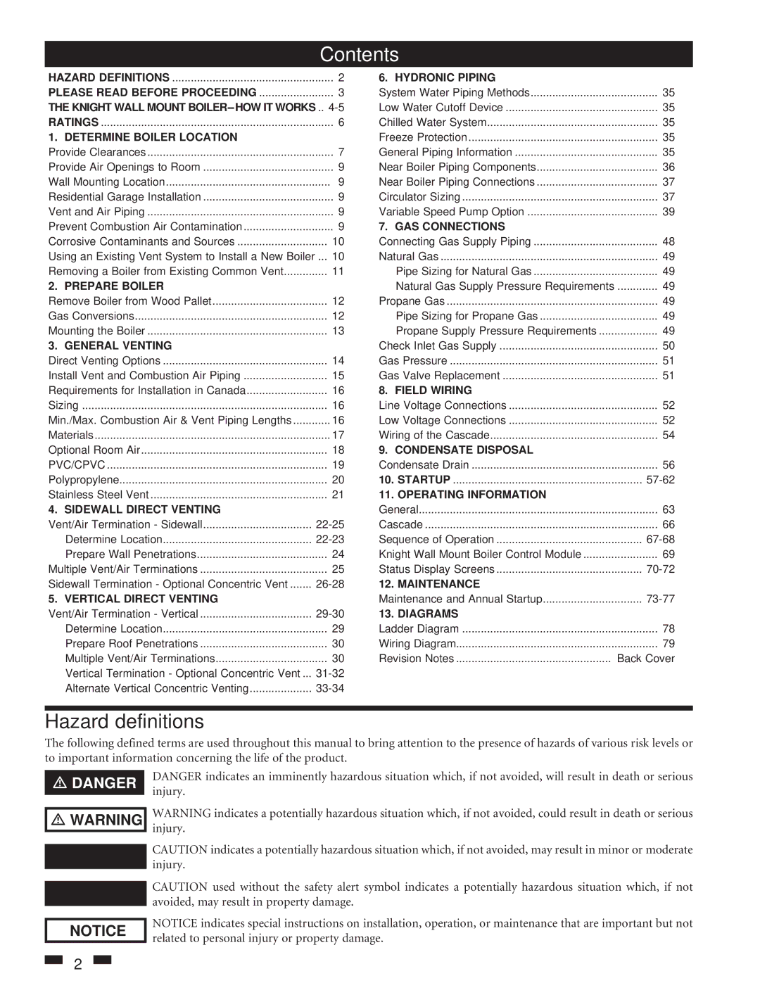 Lochinvar 51-211 operation manual Contents 