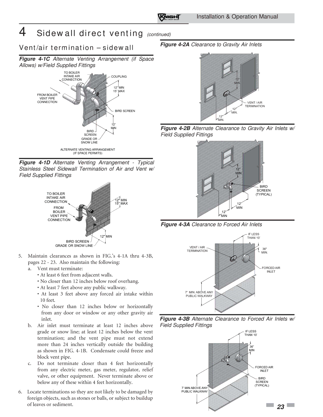 Lochinvar 51-211 operation manual 2AClearance to Gravity Air Inlets 