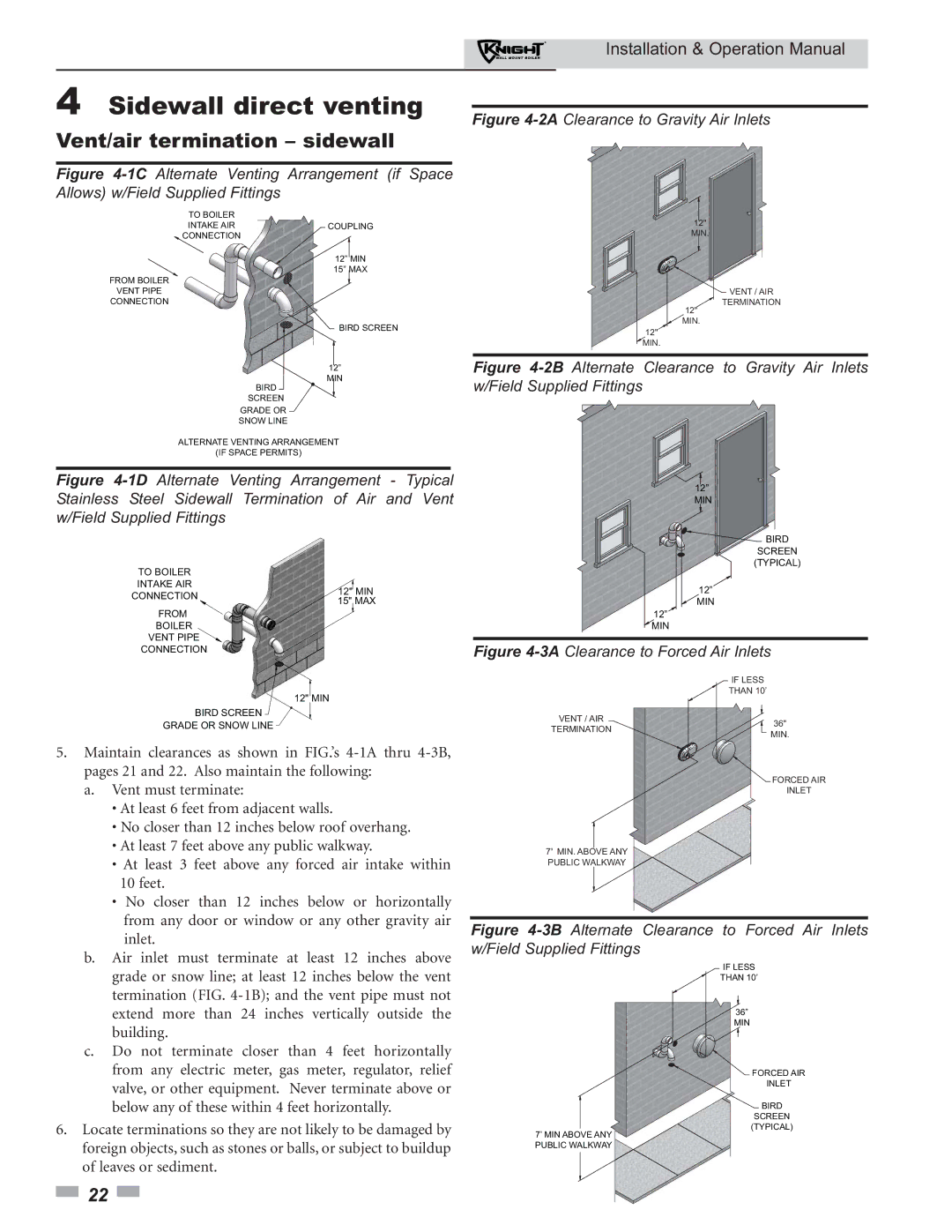 Lochinvar 51 operation manual 2AClearance to Gravity Air Inlets 