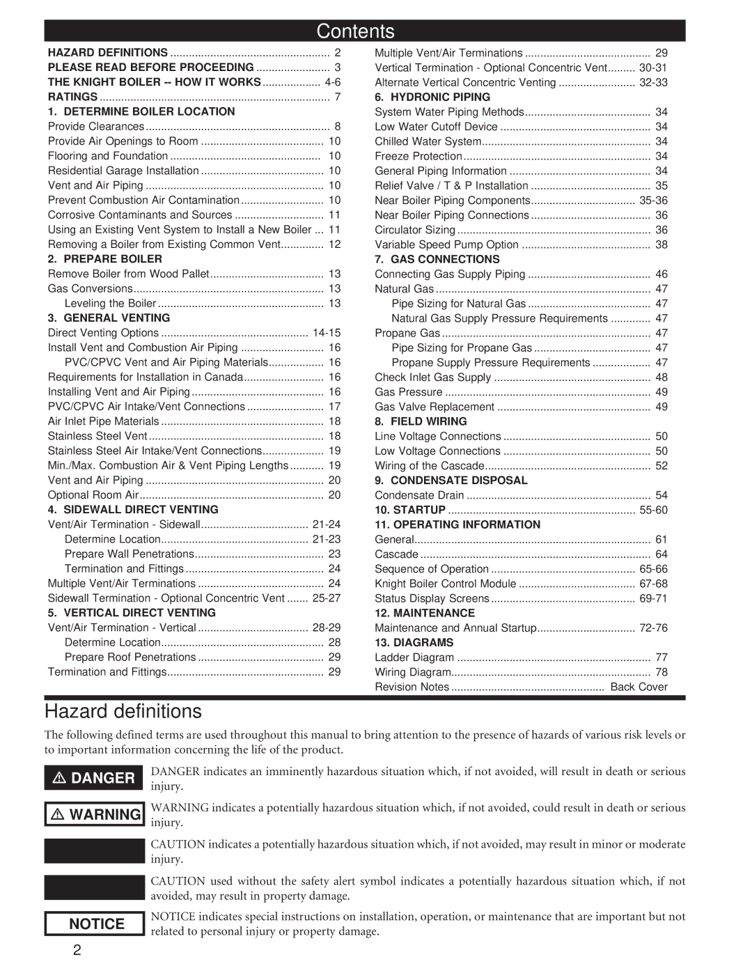 Lochinvar 81 - 286 operation manual Contents 