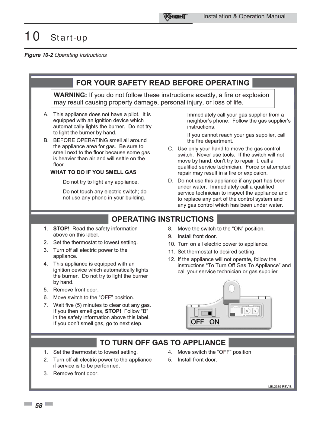 Lochinvar 81 - 286 operation manual 2Operating Instructions 