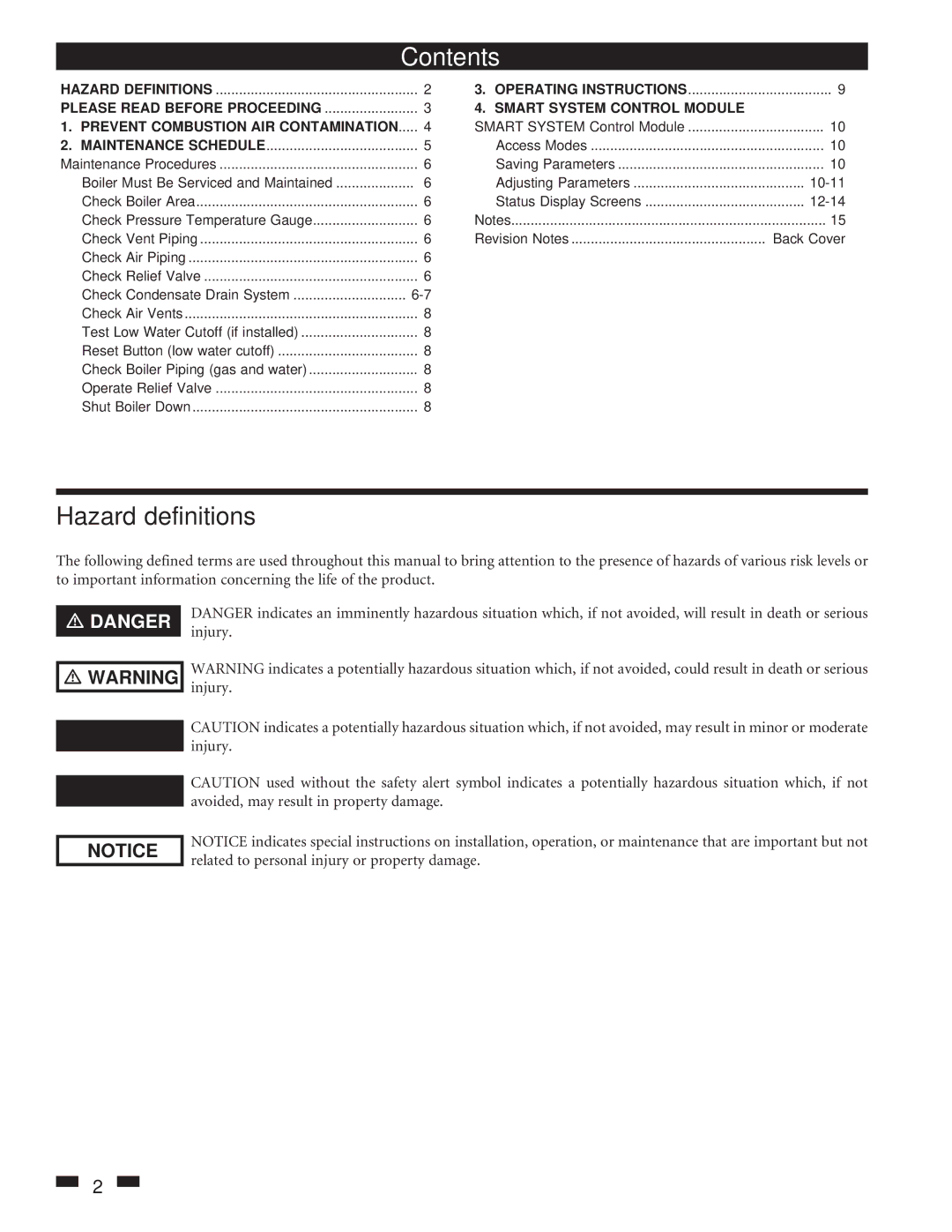 Lochinvar 81 - 286 manual Contents 