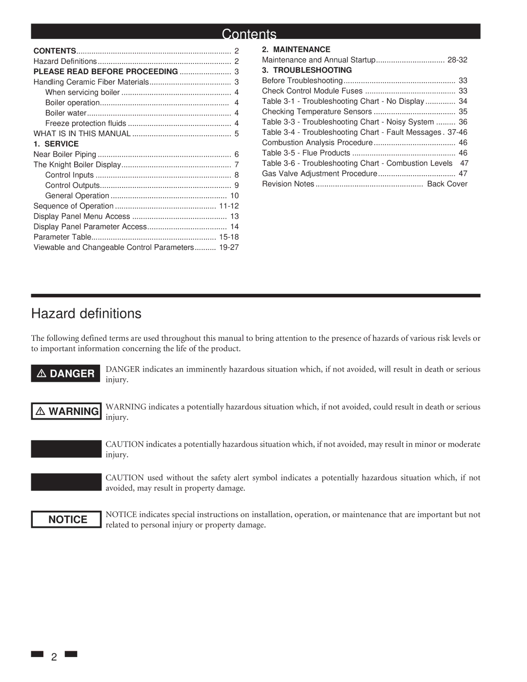 Lochinvar 81-286 service manual Contents 