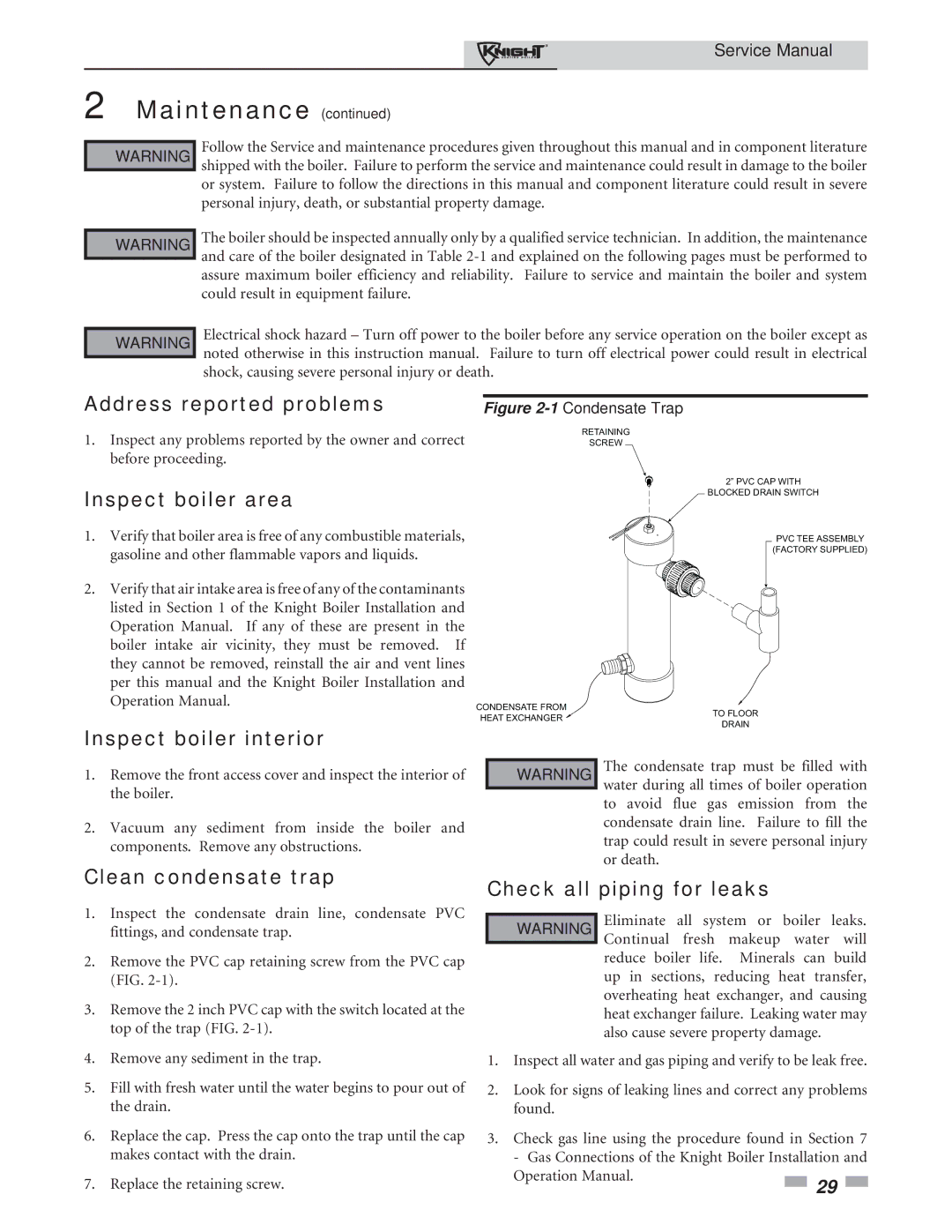 Lochinvar 81-286 service manual Maintenance 