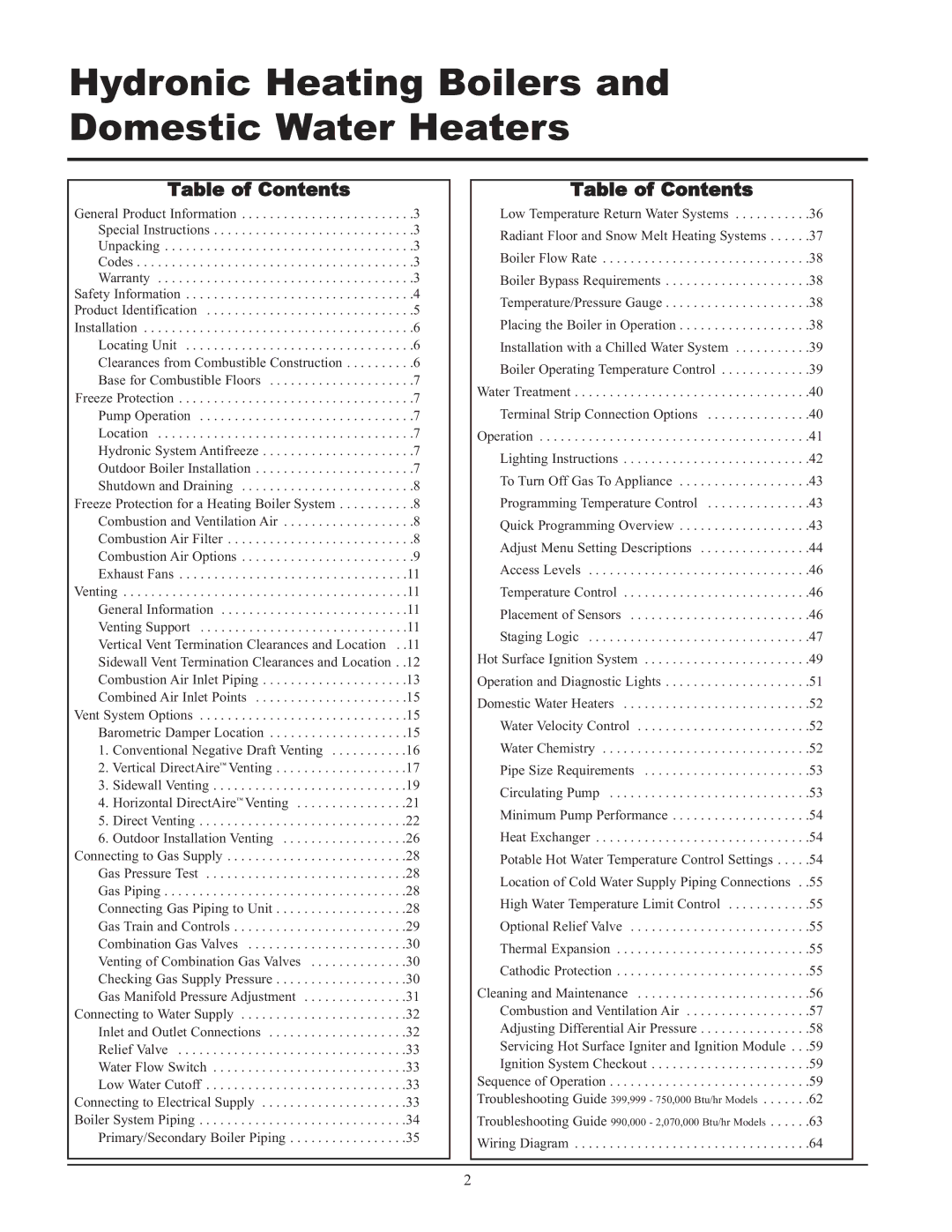 Lochinvar 399, 999 - 750, CF-CH(E)-i&s-08 service manual Hydronic Heating Boilers and Domestic Water Heaters 