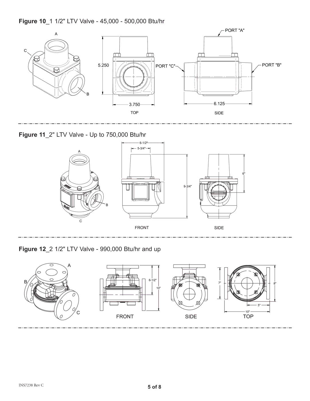 Lochinvar VAL3047, BLT2026, BLT2119, BLT2118, VAL2123, BLT2120, GKT2055, TFL2092, INS7238 LTV Valve 45,000 500,000 Btu/hr 