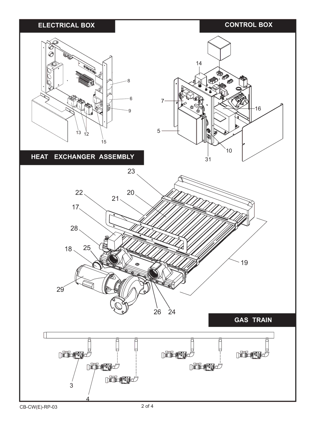 Lochinvar CB986-2066 manual Electrical BOX Control BOX 