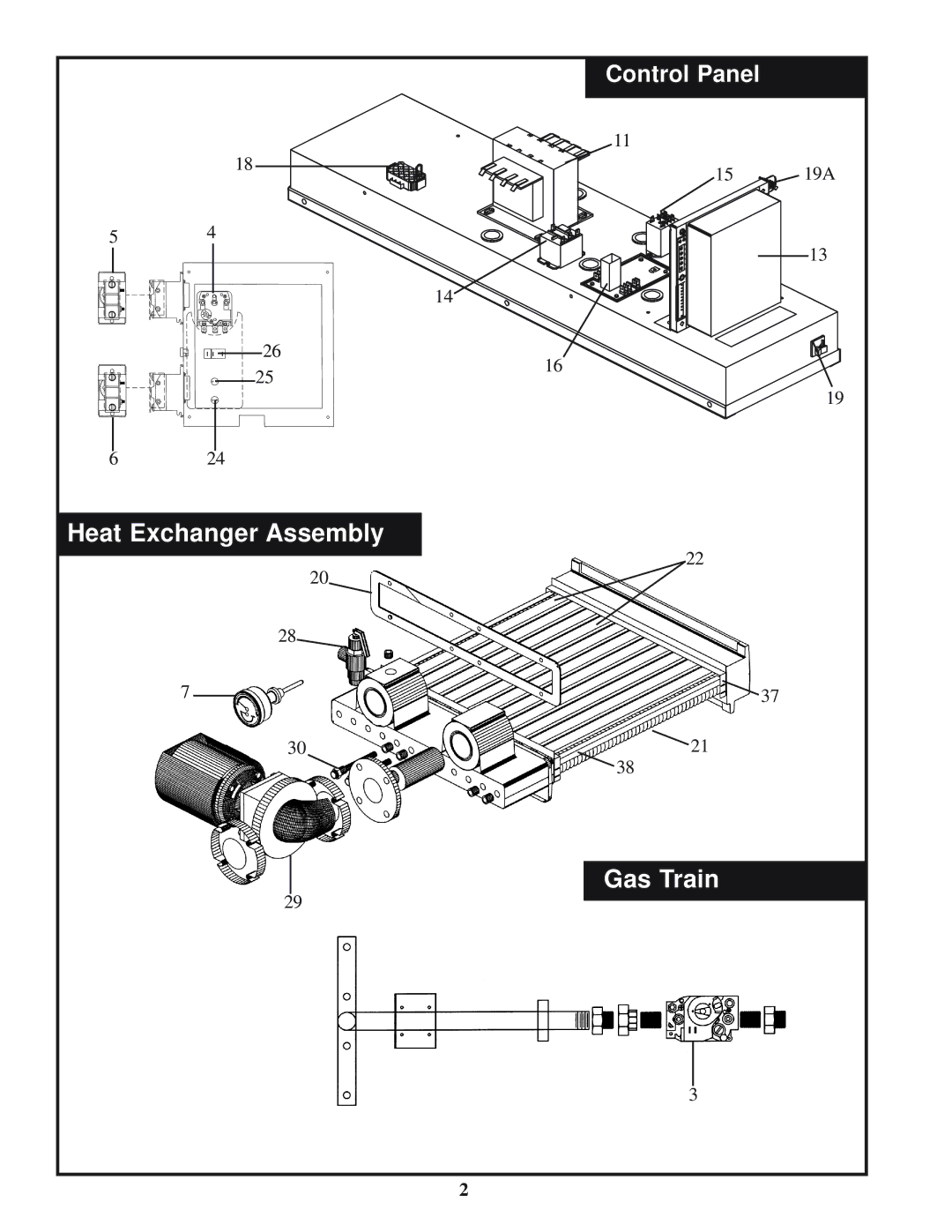 Lochinvar CFII2-33 manual Heat Exchanger Assembly Gas Train 