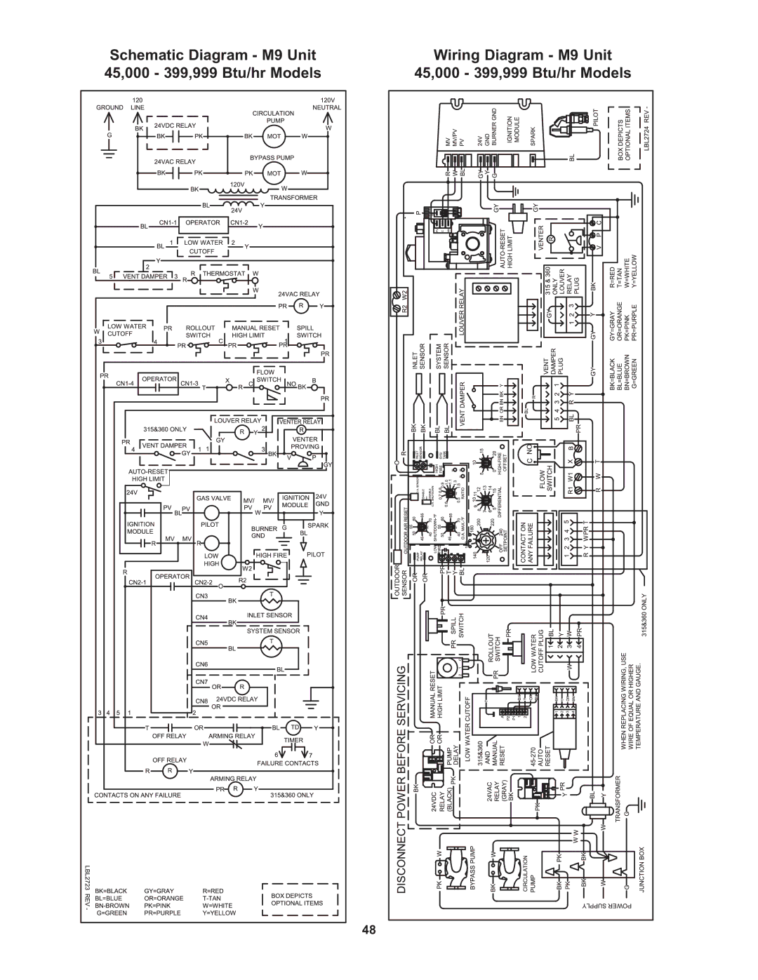 Lochinvar 000 - 500, CP-5M-4/08, 45, RSB-i&s-05, 000 Btu/hr warranty Schematic Diagram M9 Unit 