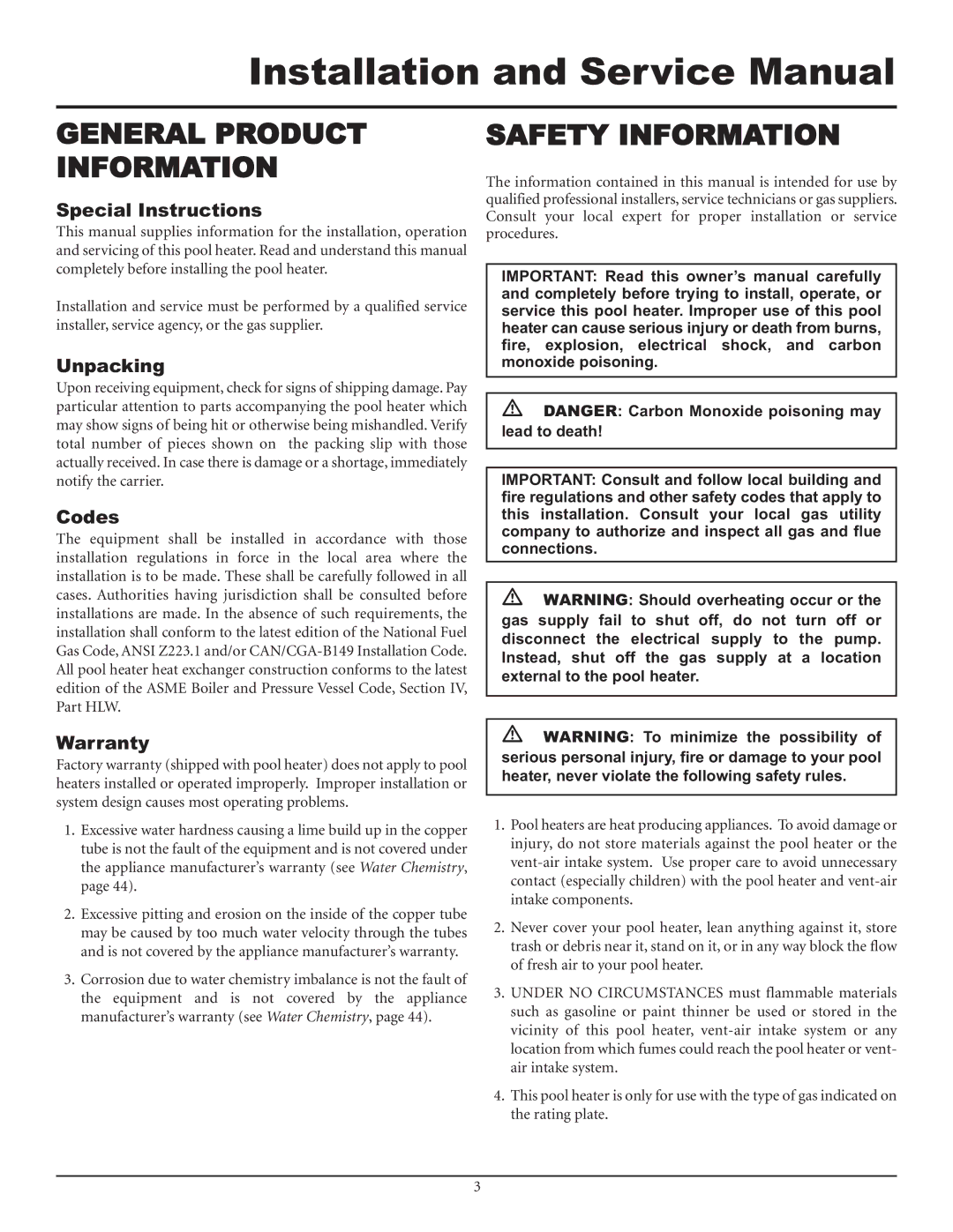 Lochinvar F0600187510 service manual General Product Information 