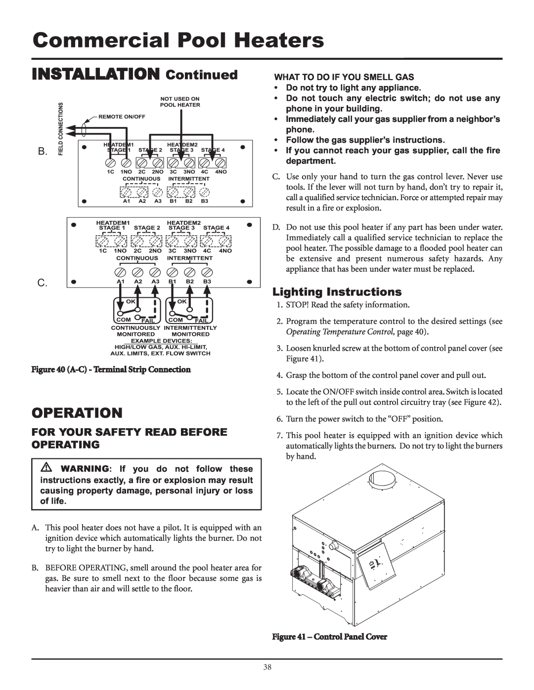 Lochinvar F0600187510 Operation, Lighting Instructions, For Your Safety Read Before Operating, What To Do If You Smell Gas 