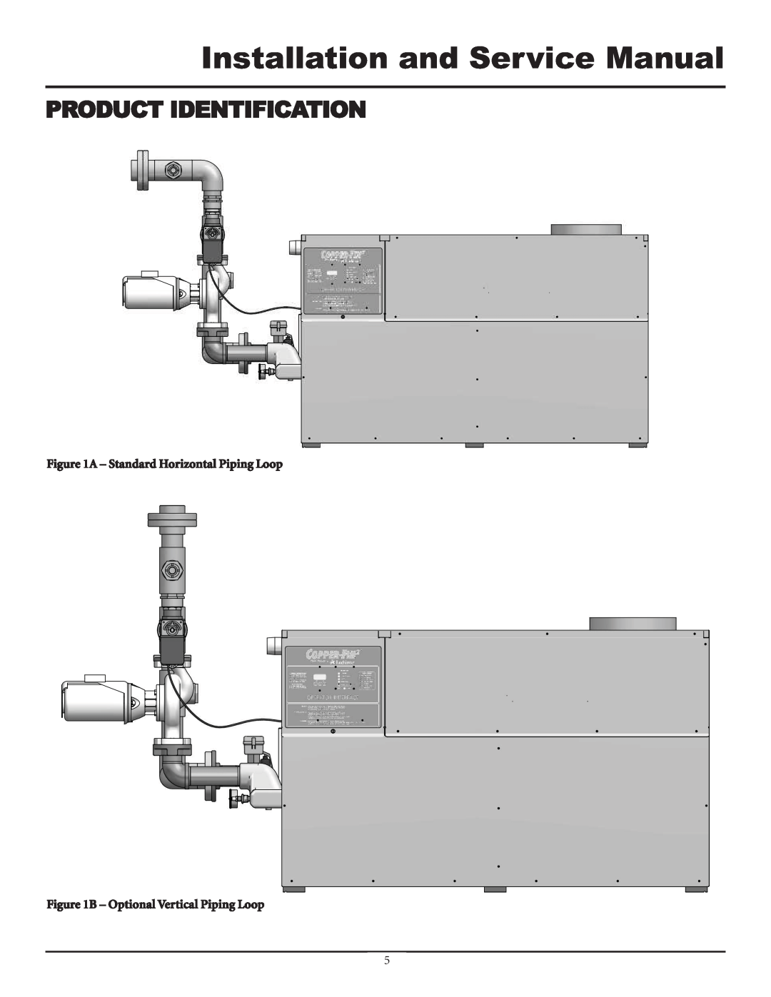 Lochinvar F0600187510 Product Identification, Installation and Service Manual, A – Standard Horizontal Piping Loop 