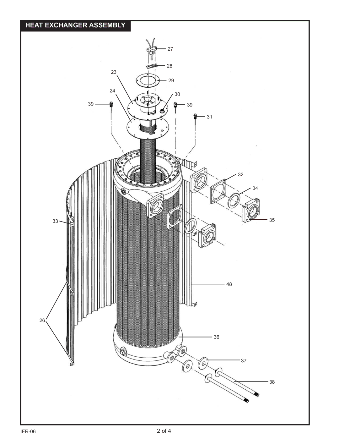 Lochinvar IW 1700, IB 1700, IB 1500, IW 2000, IB 2000, IW 1500 manual Heat Exchanger Assembly 