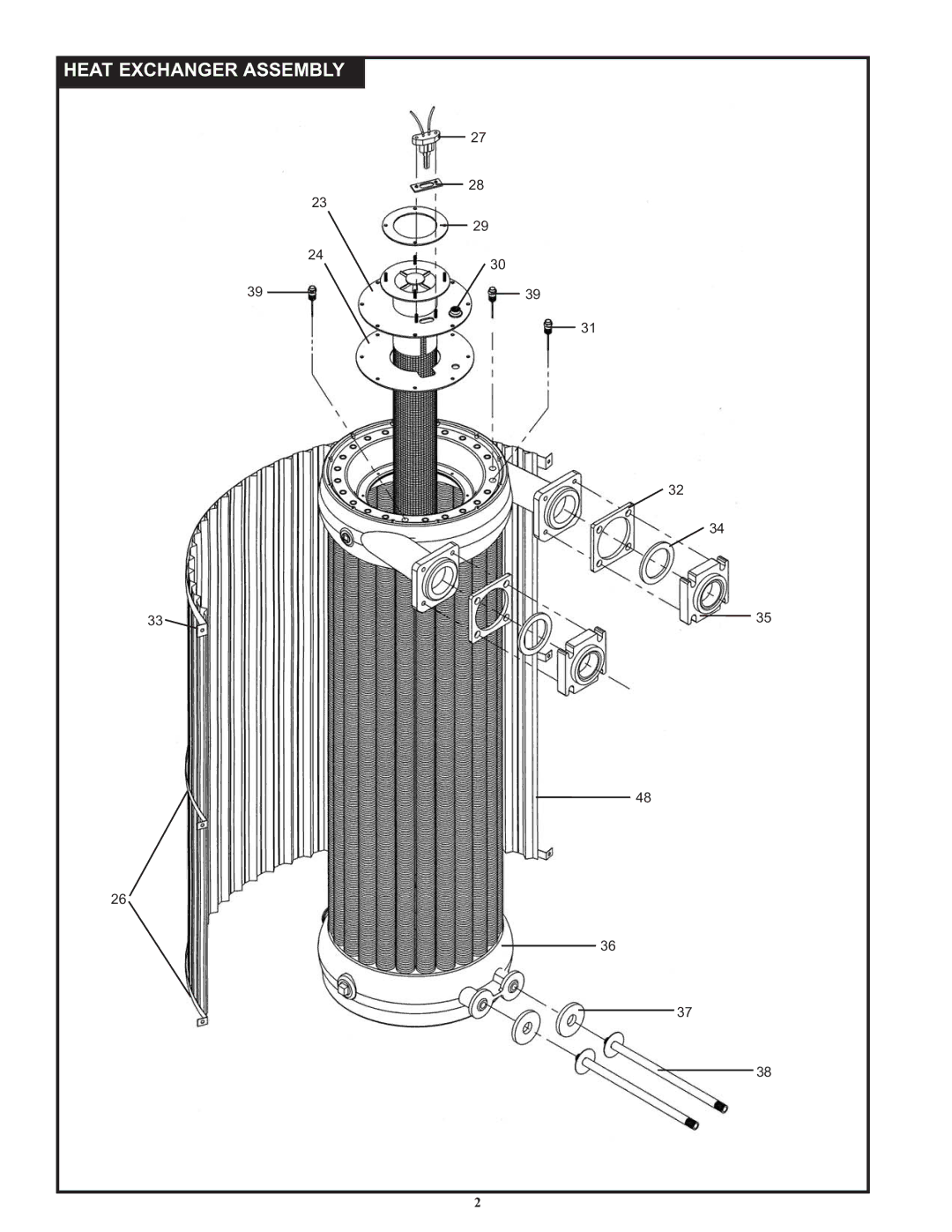 Lochinvar IB/IW 2000, IB/IW 1500, IB/IW 1700 manual Heat Exchanger Assembly 