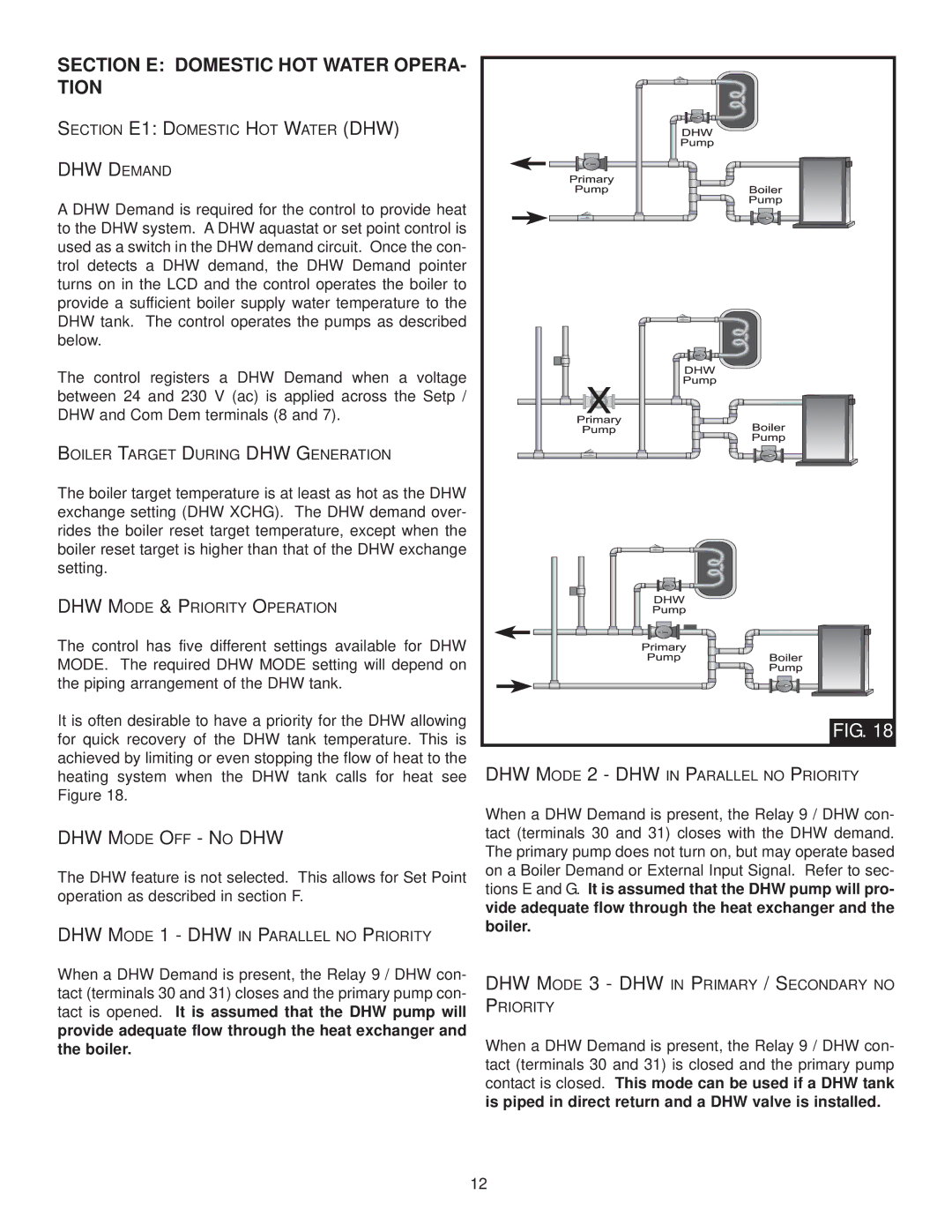 Lochinvar MP2, INS7141, INS7162, TST2313 installation instructions Section E Domestic HOT Water OPERA- Tion, DHW Demand 