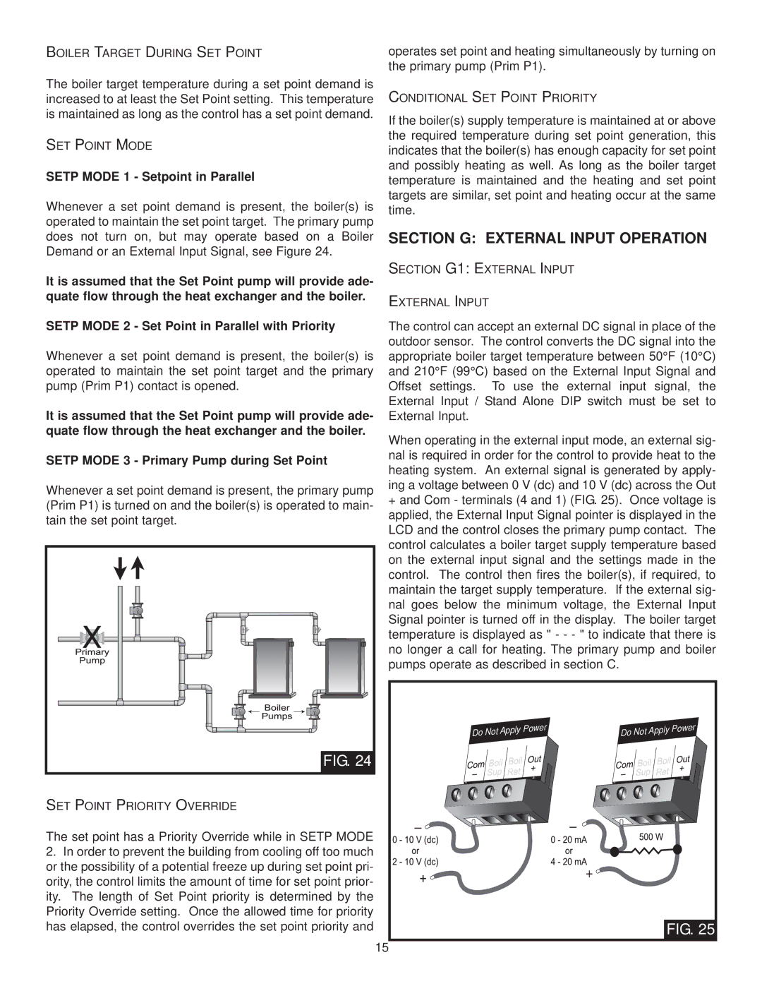 Lochinvar TST2313, MP2, INS7141, INS7162 Section G External Input Operation, Setp Mode 1 Setpoint in Parallel 