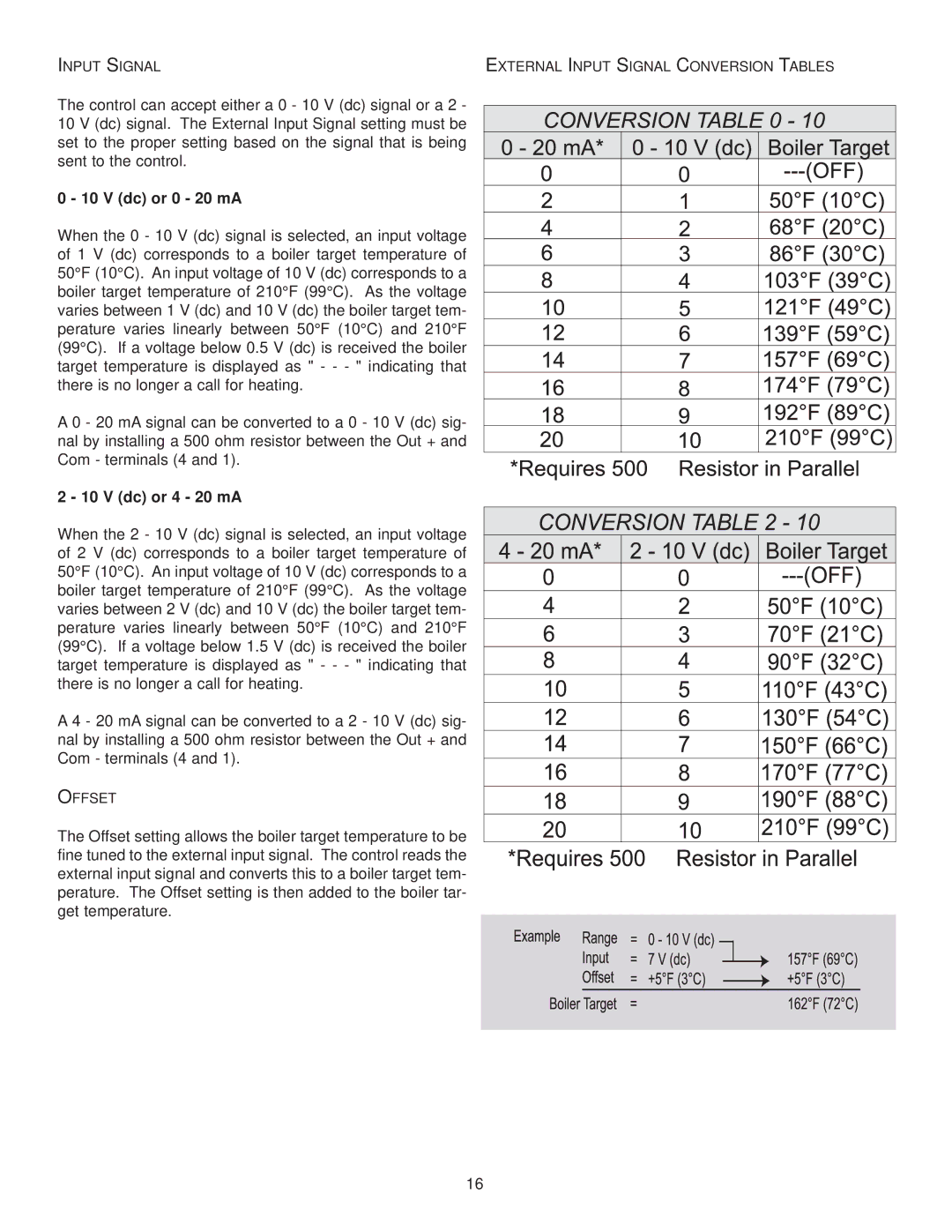 Lochinvar MP2, INS7141, INS7162, TST2313 installation instructions Dc or 0 20 mA, Dc or 4 20 mA 