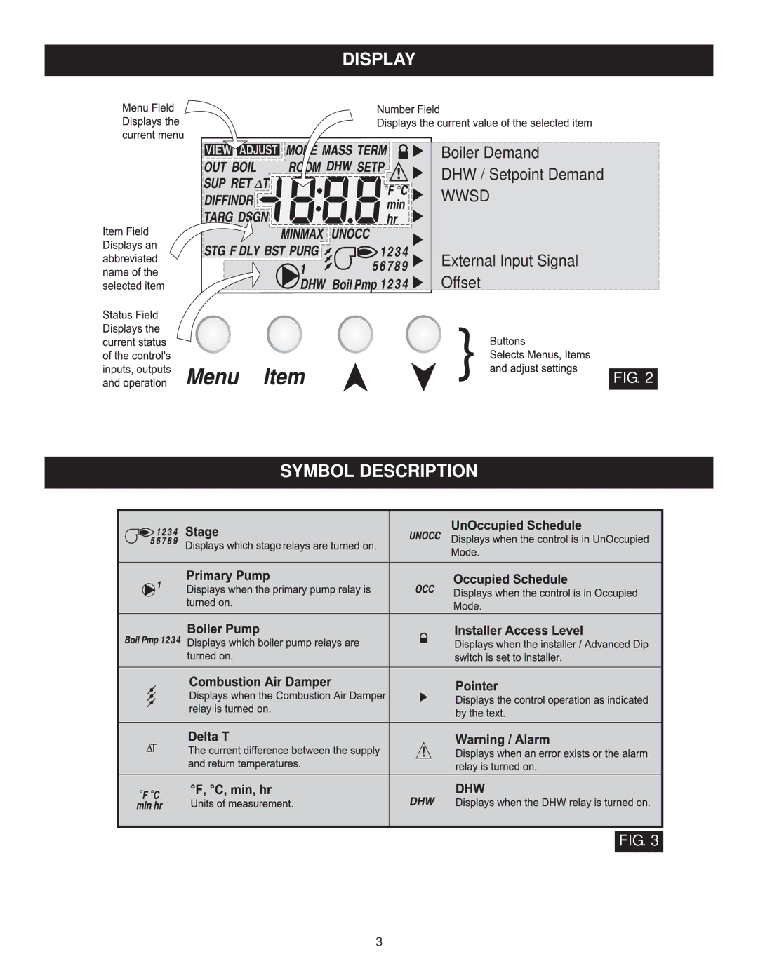 Lochinvar TST2313, MP2, INS7141, INS7162 installation instructions Display 