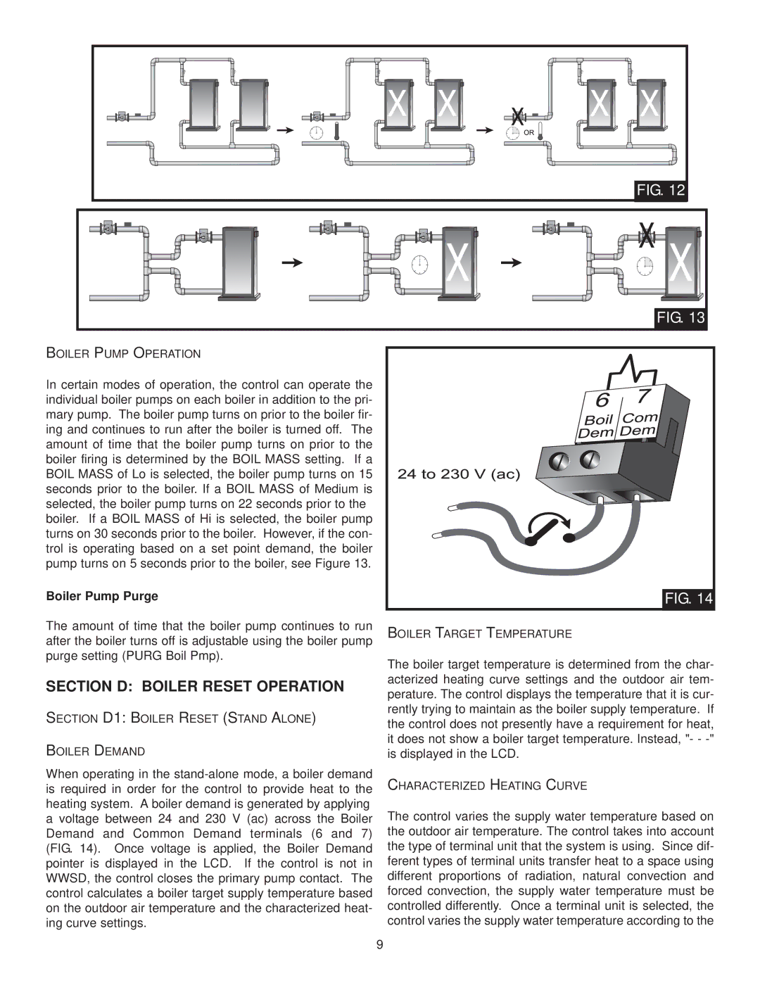 Lochinvar INS7141, MP2, INS7162, TST2313 installation instructions Section D Boiler Reset Operation, Boiler Pump Purge 