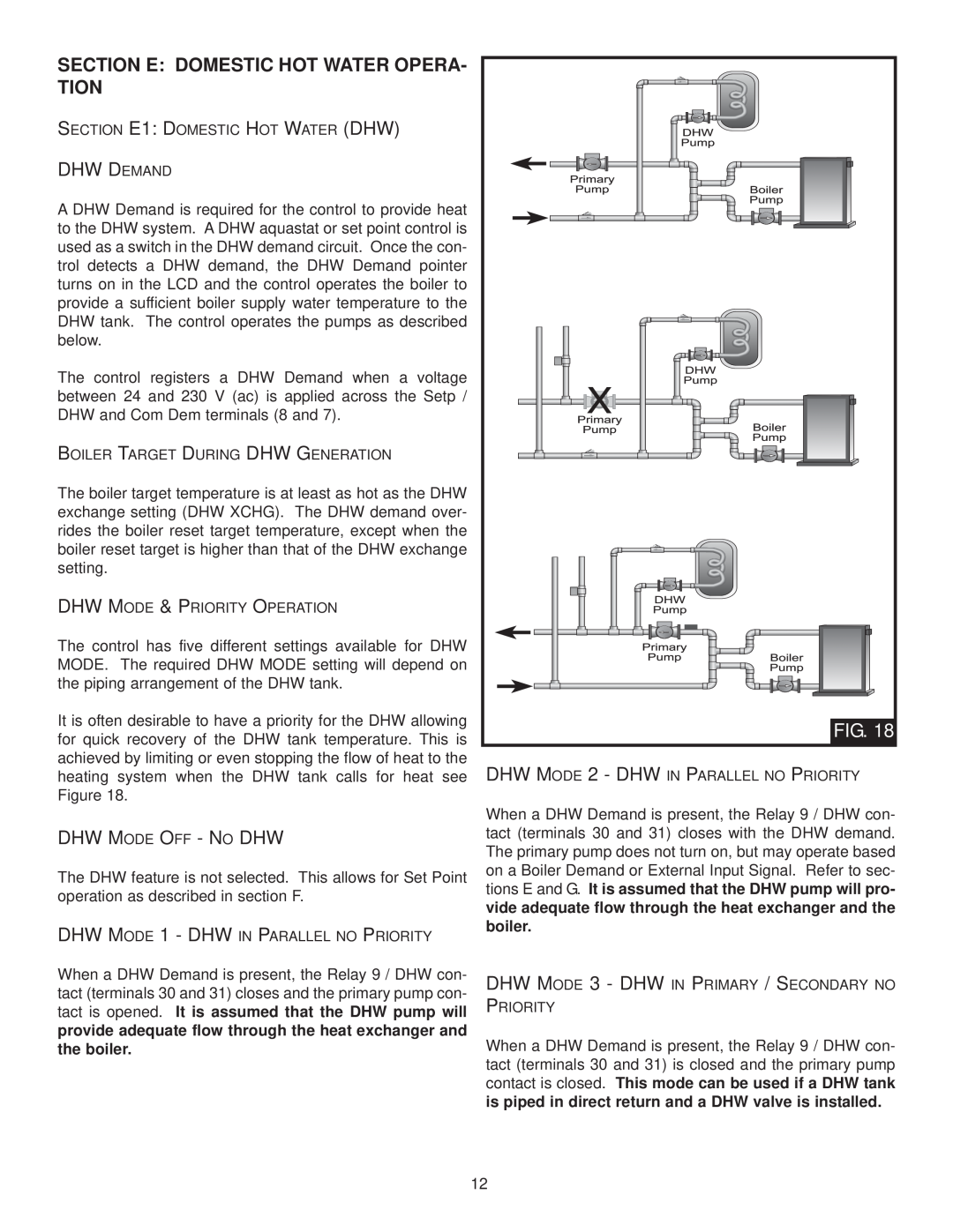 Lochinvar MP2, INS7141, INS7162, TST2313 Section E Domestic Hot Water Opera- Tion, Dhw Demand, Dhw Mode Off - No Dhw 
