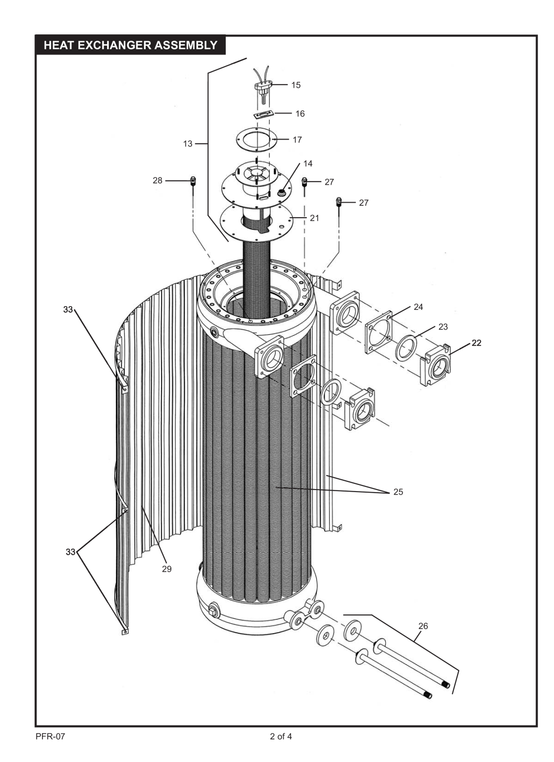 Lochinvar PB/PF 1500 manual Heat Exchanger Assembly, PFR-07, 2 of 