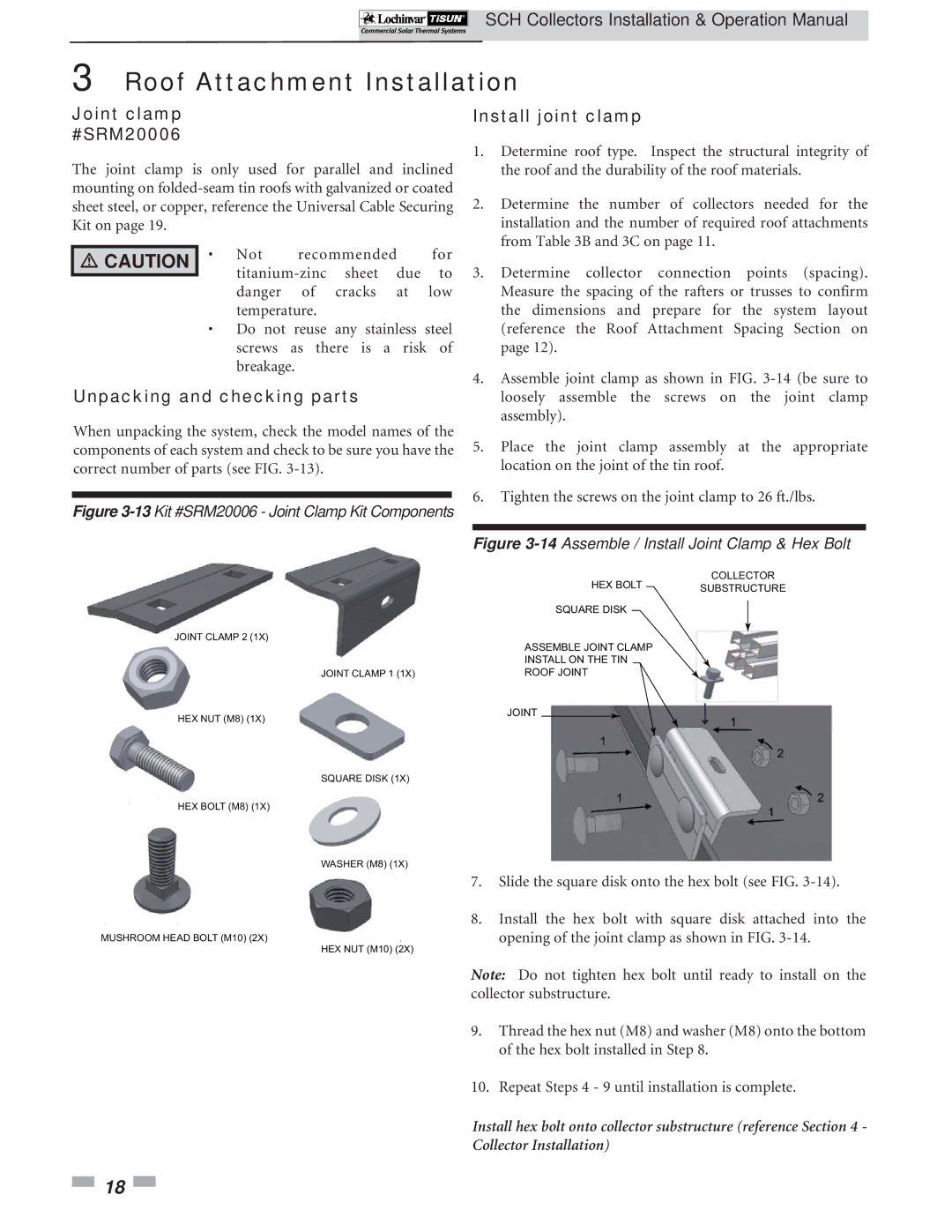 Lochinvar SCH-I-O operation manual Joint clamp #SRM20006, Install joint clamp 