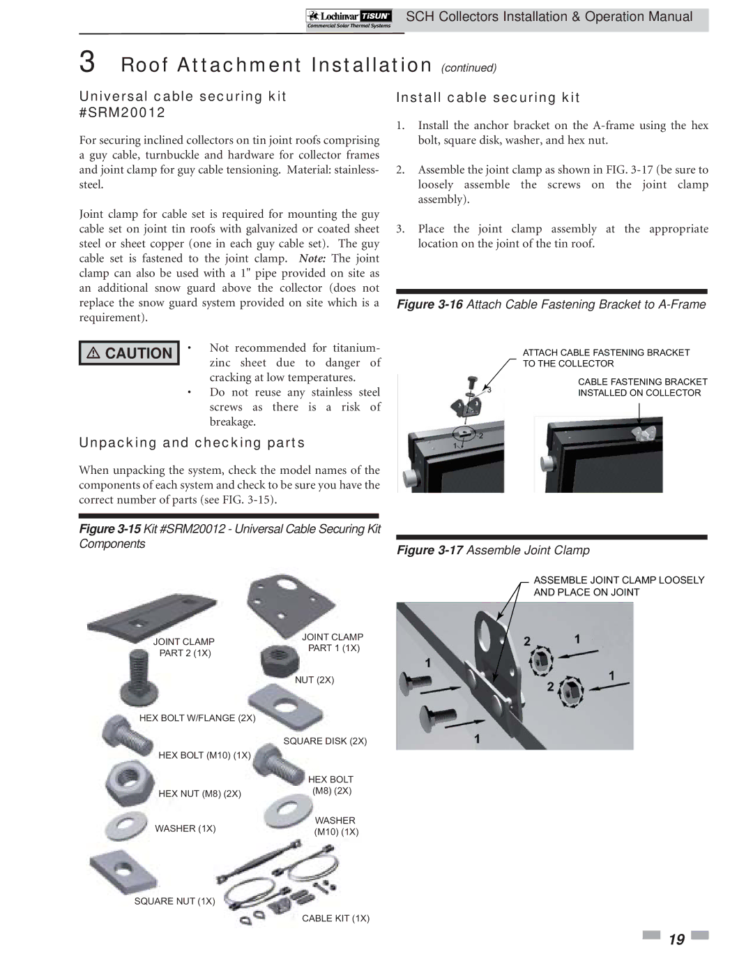 Lochinvar SCH-I-O operation manual Universal cable securing kit #SRM20012, Install cable securing kit 