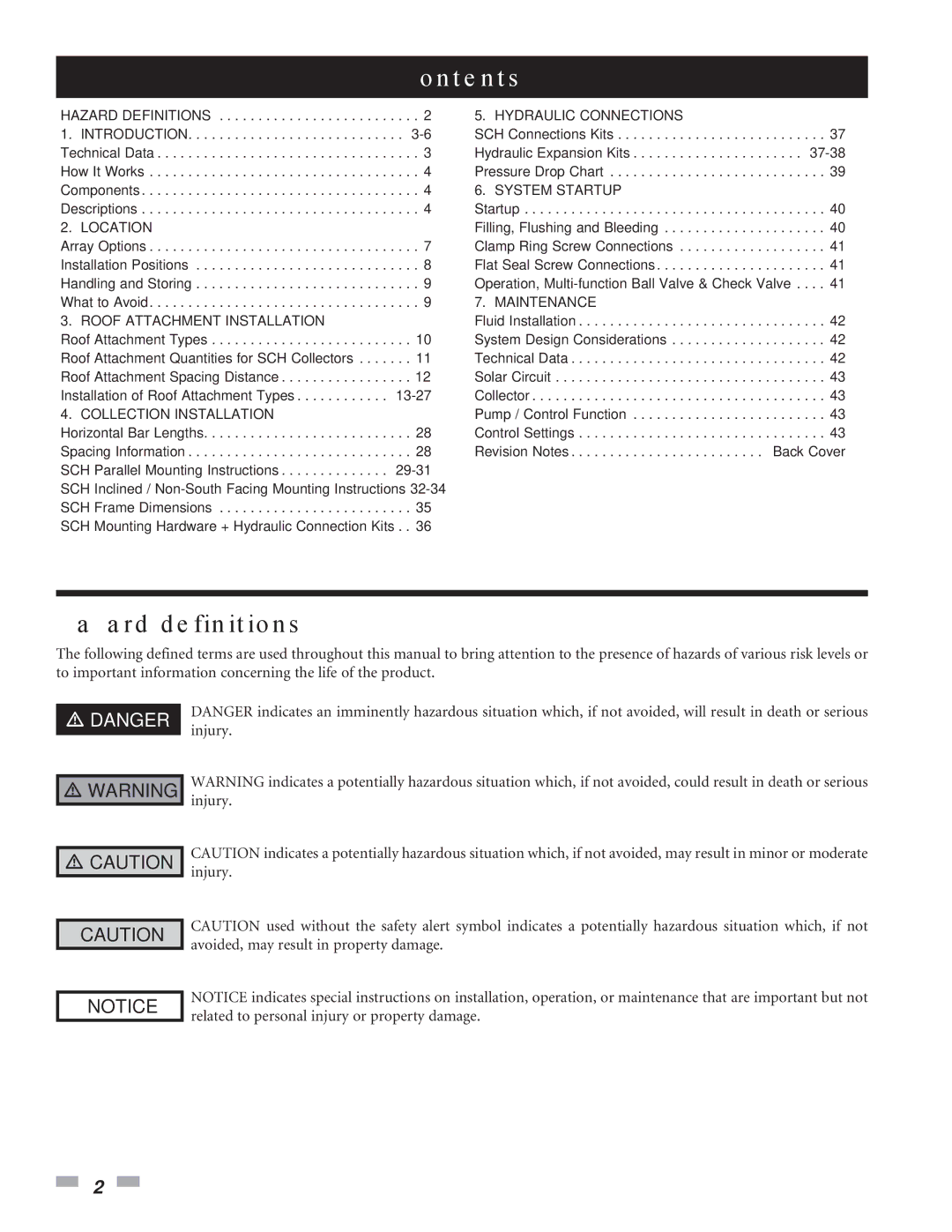 Lochinvar SCH-I-O operation manual Contents 