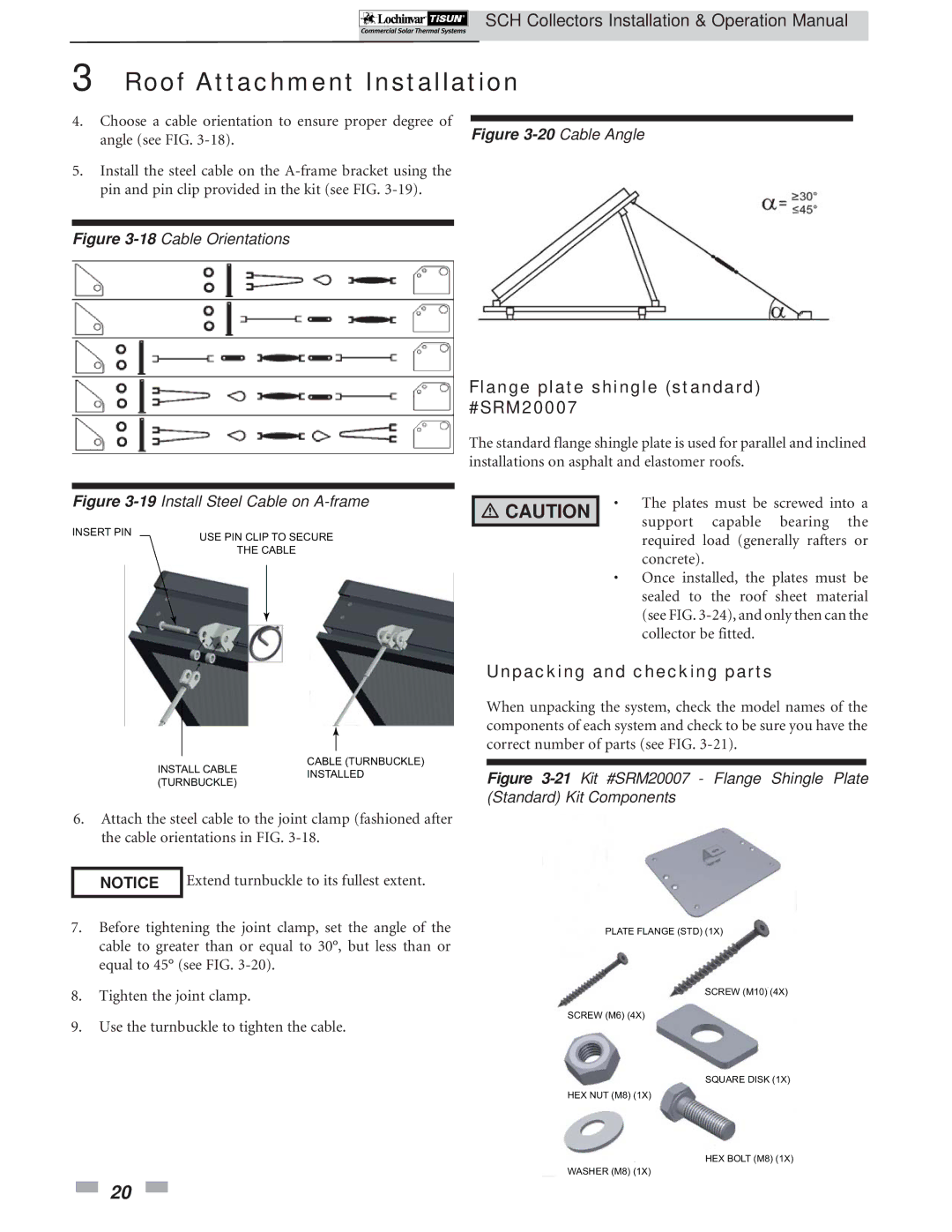 Lochinvar SCH-I-O operation manual Flange plate shingle standard #SRM20007, Cable Angle 