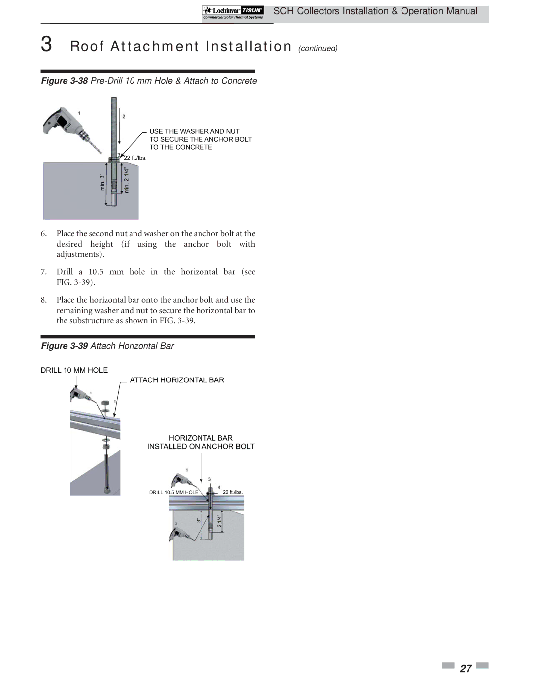 Lochinvar SCH-I-O operation manual 38Pre-Drill 10 mm Hole & Attach to Concrete 