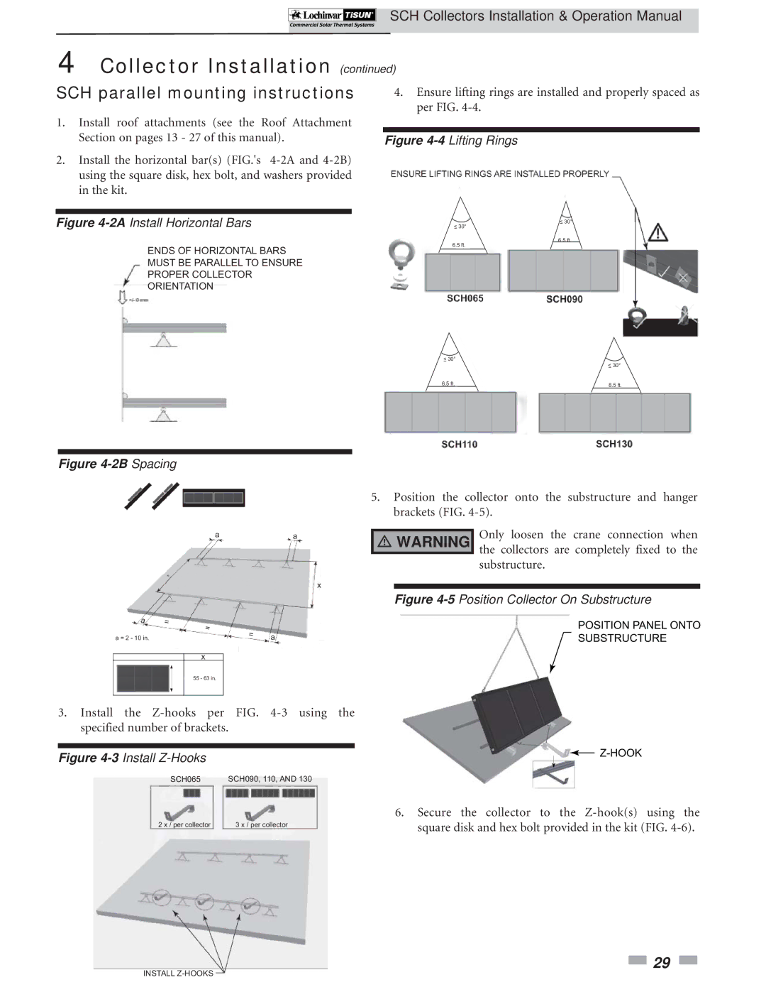 Lochinvar SCH-I-O operation manual SCH parallel mounting instructions, 2AInstall Horizontal Bars 