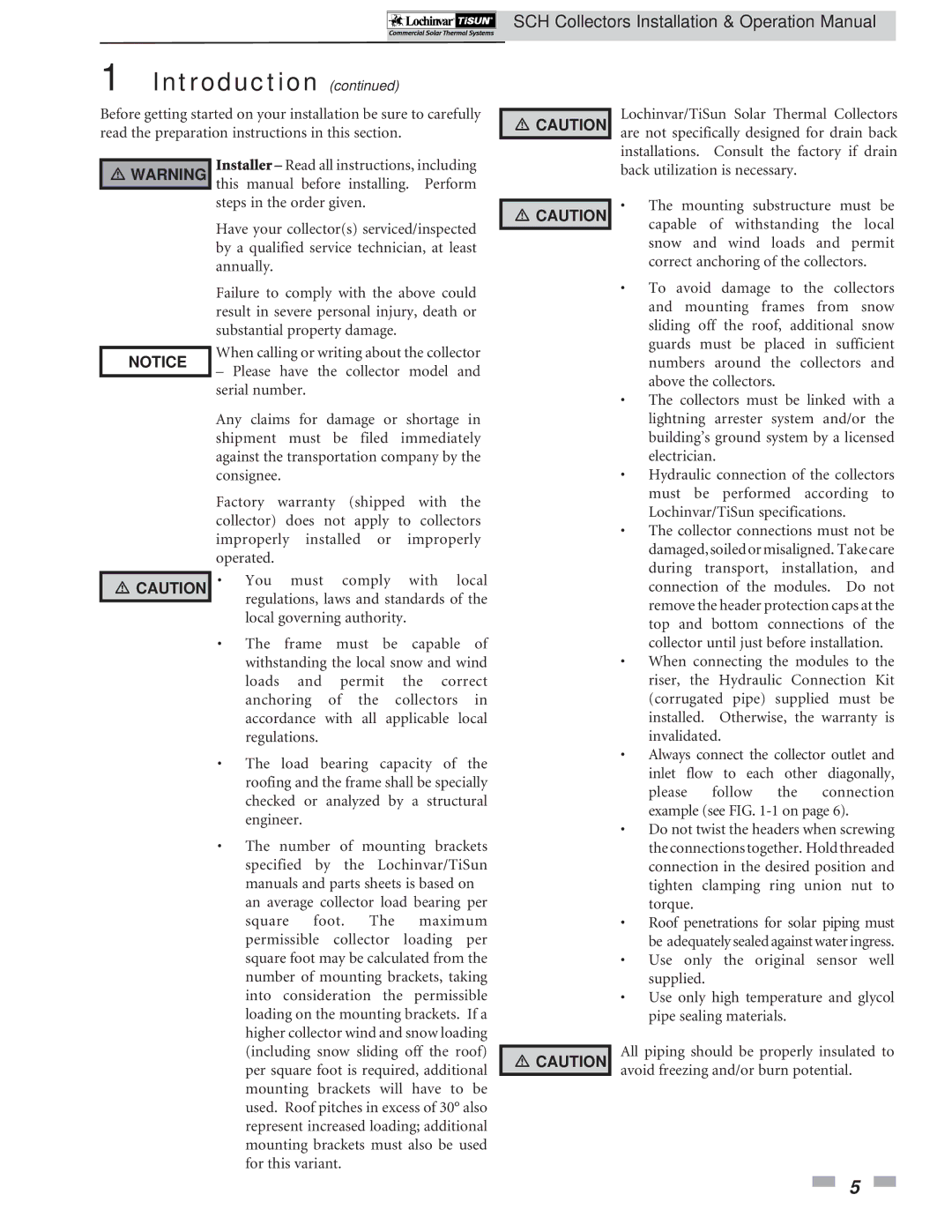 Lochinvar SCH-I-O operation manual Represent increased loading additional 