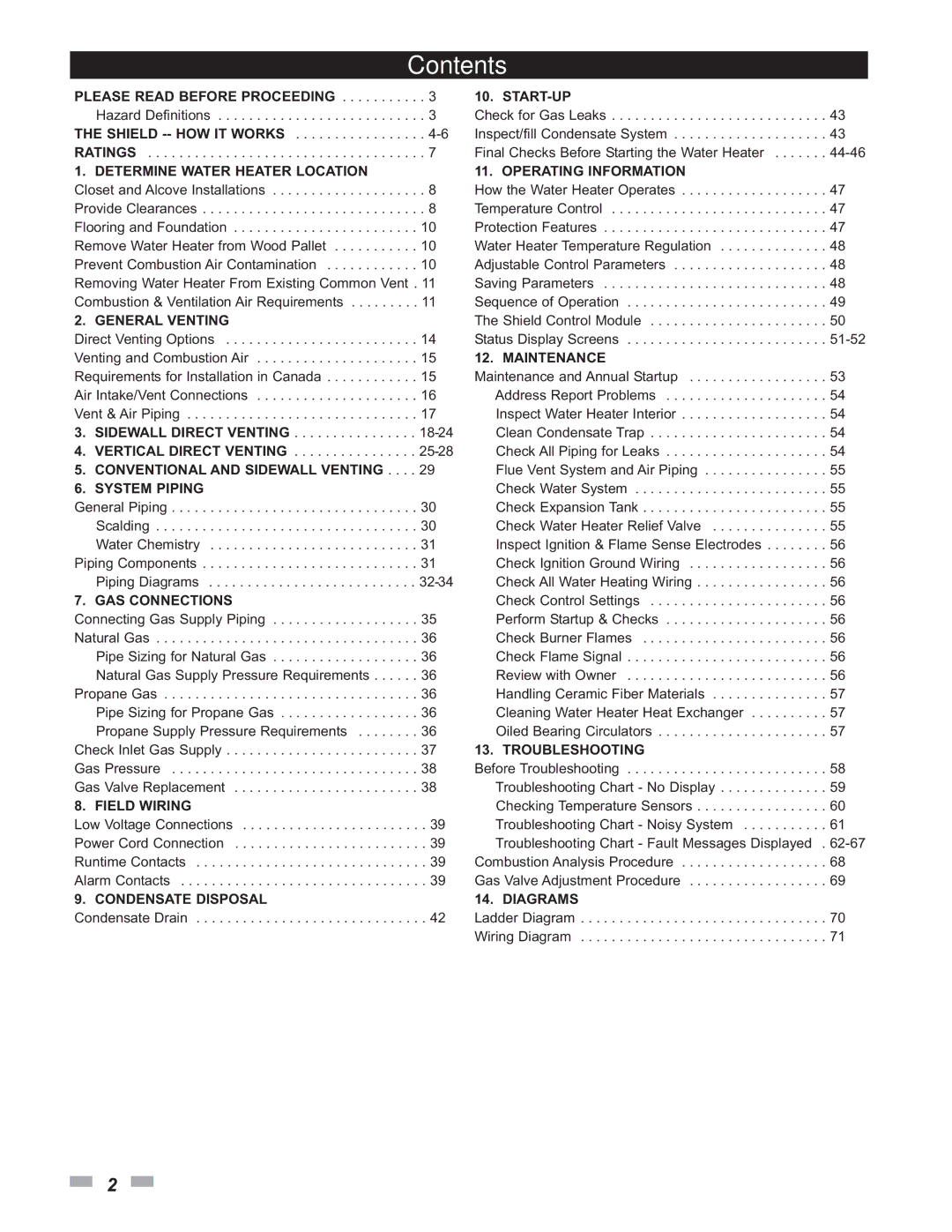 Lochinvar SNA285-125, SNA500-125, SNR200-100, SNR150-100, SNA400-125 service manual Contents 