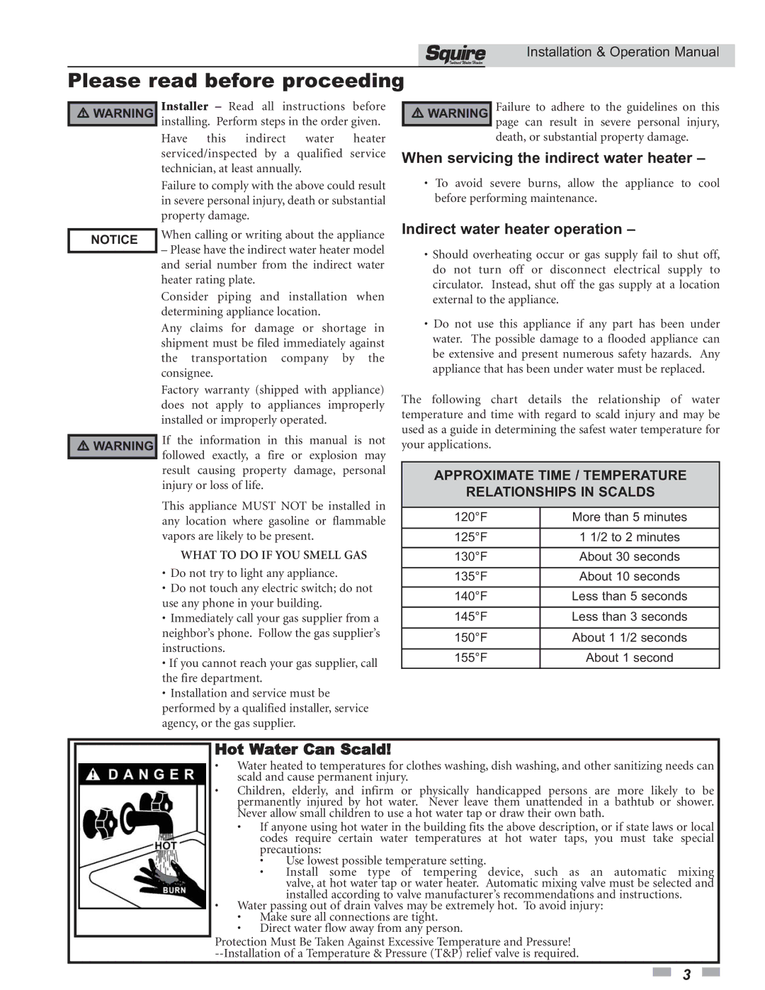 Lochinvar SSS031, SSS081, SSS051, SSS041, SSS119 Please read before proceeding, When servicing the indirect water heater 