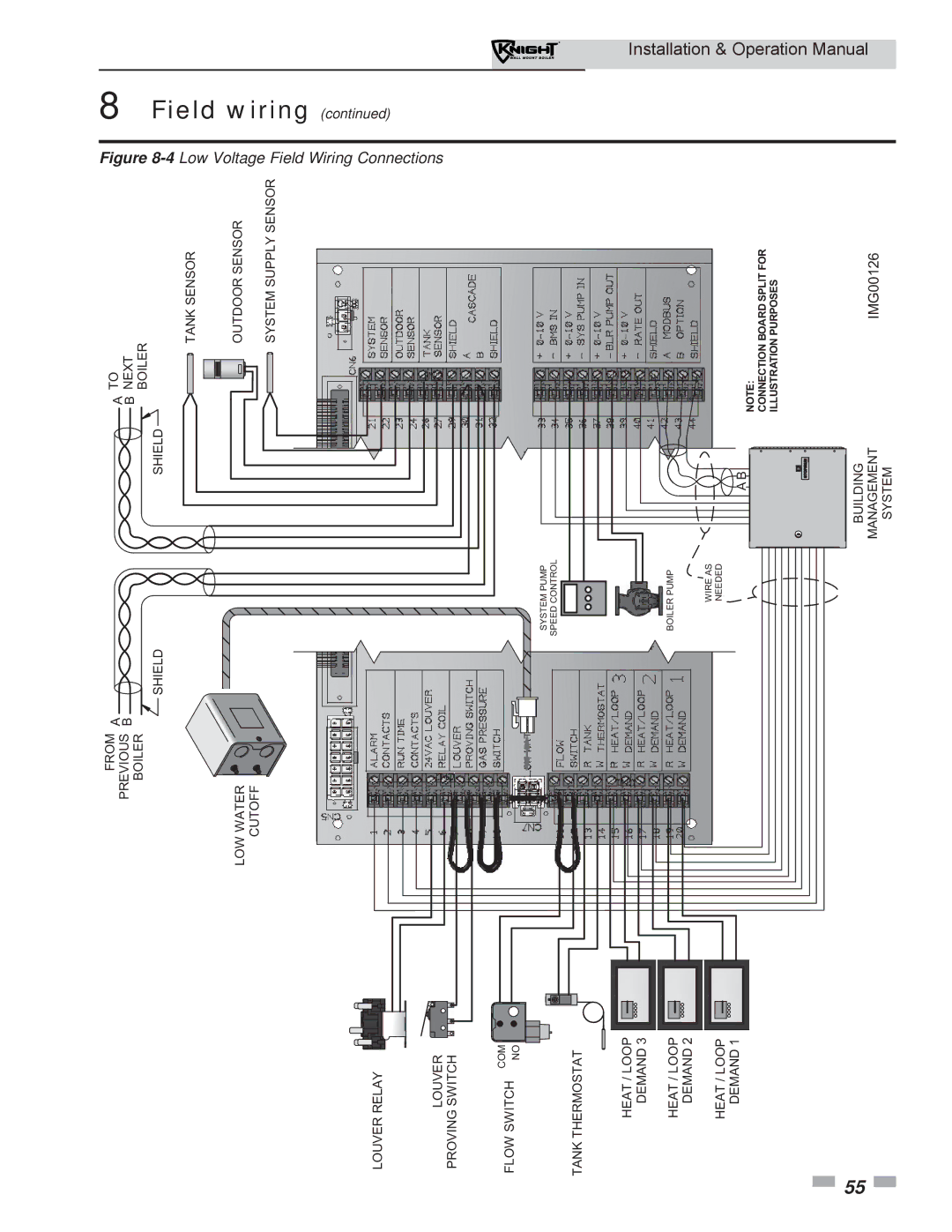 Lochinvar WH 55-399 operation manual Installation, Fieldwiring 