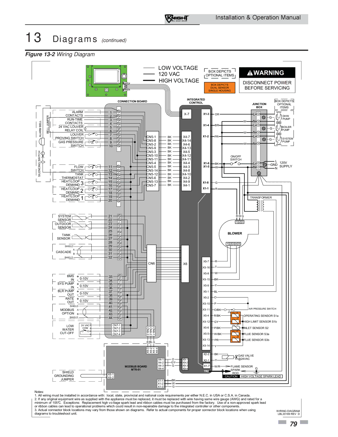 Lochinvar WH 55-399 operation manual 2Wiring Diagram 