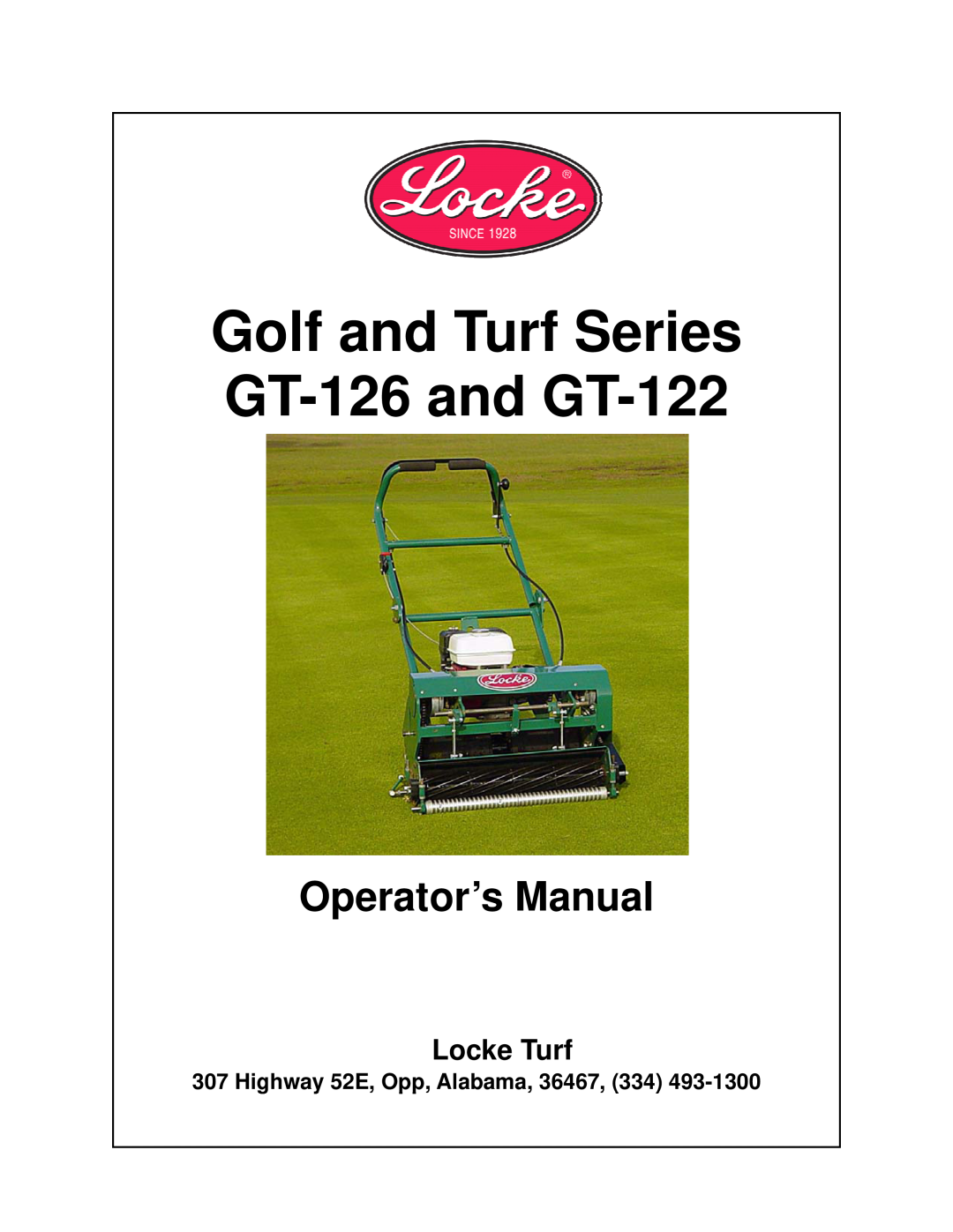 Locke GT-122, GT-126 manual 