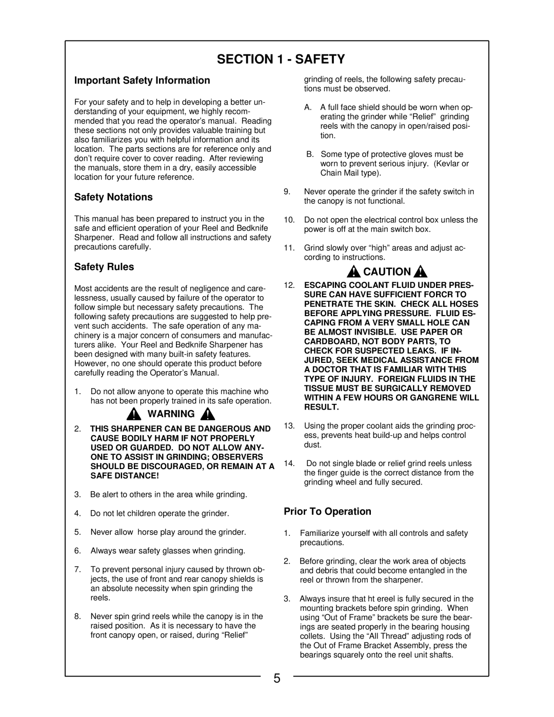 Locke RS-5100 manual Important Safety Information, Safety Notations, Safety Rules, Prior To Operation 