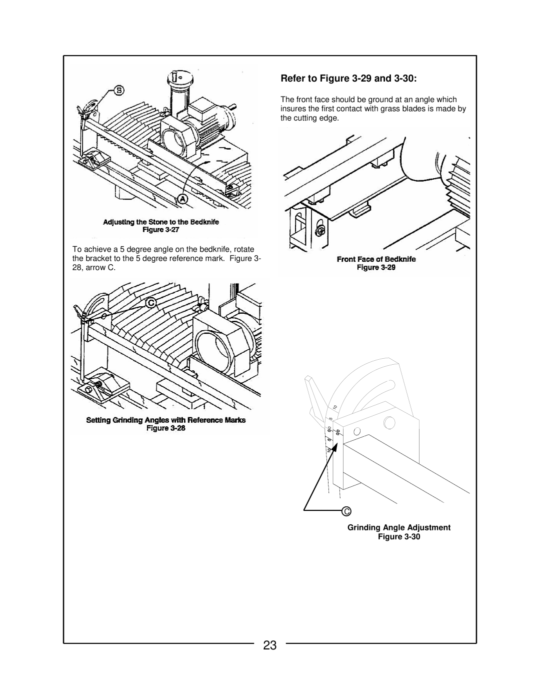 Locke RS-5100 manual Refer to -29 and, Grinding Angle Adjustment 