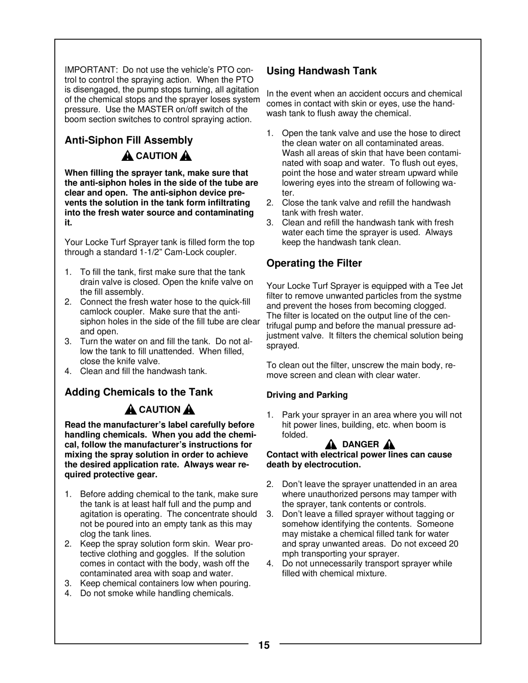 Locke TR-30 manual 