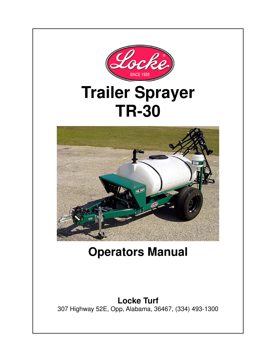 Locke TR-30 manual 